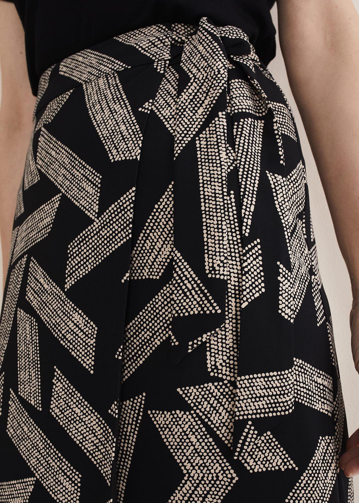 Hatty Diagonal Dot Wrap Skirt