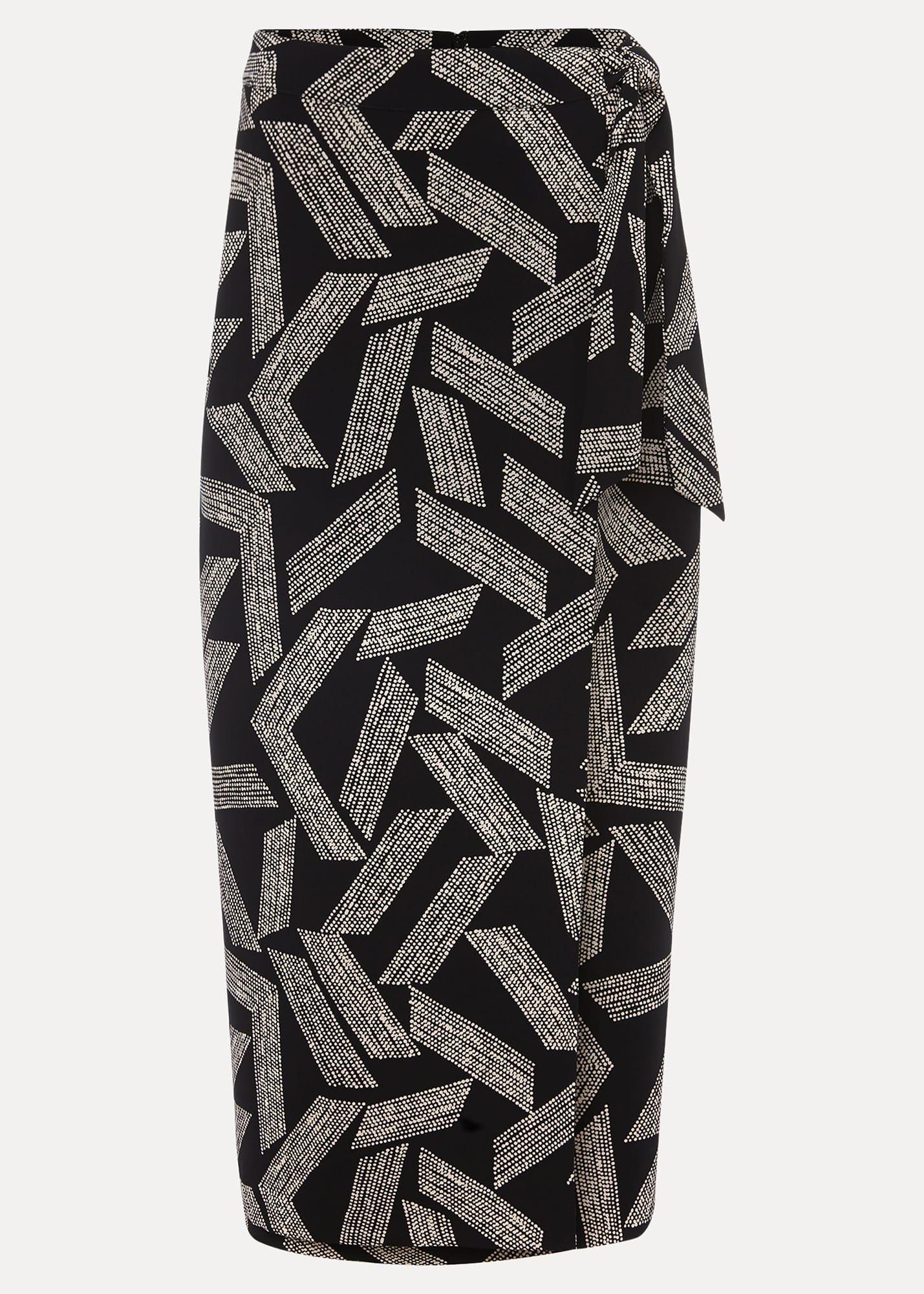 Hatty Diagonal Dot Wrap Skirt