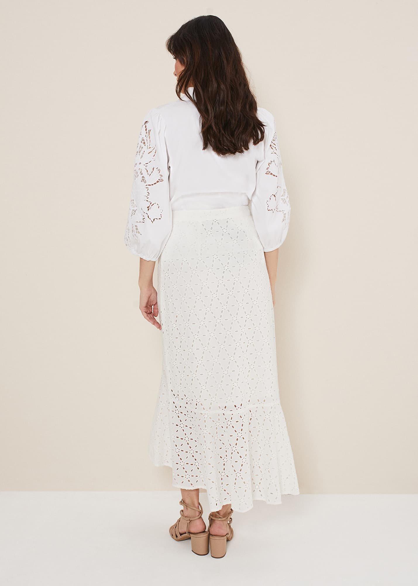 Abla Broderie Midi Skirt