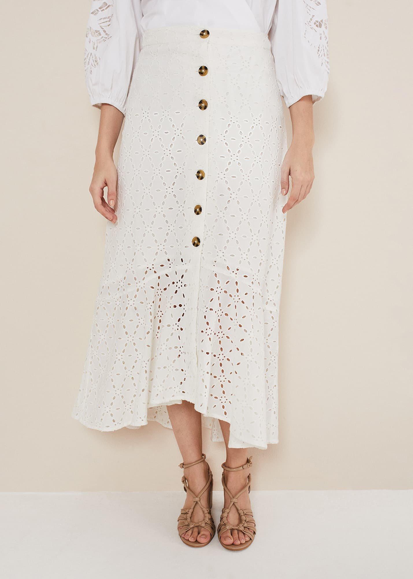 Abla Broderie Midi Skirt