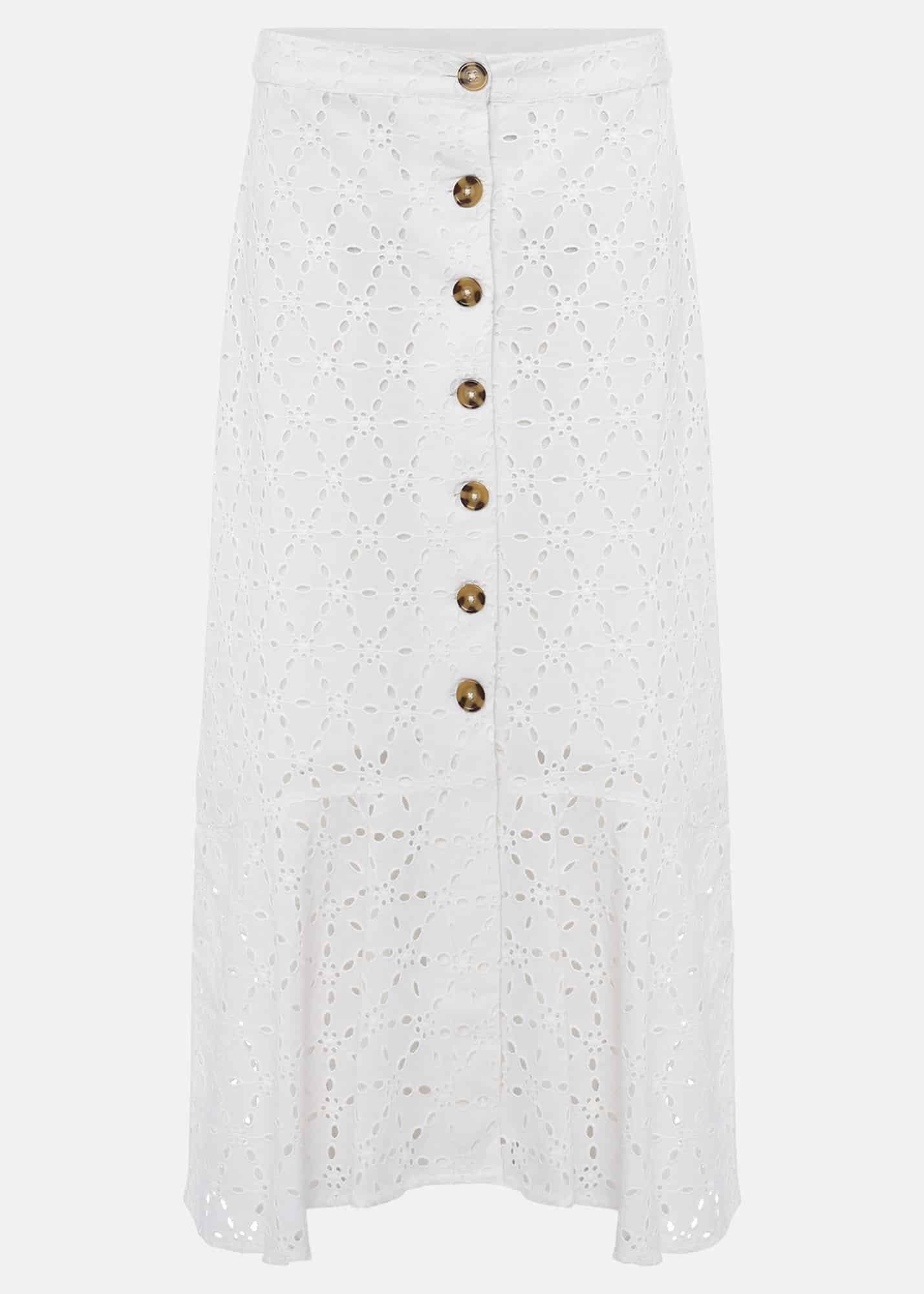 Abla Broderie Midi Skirt