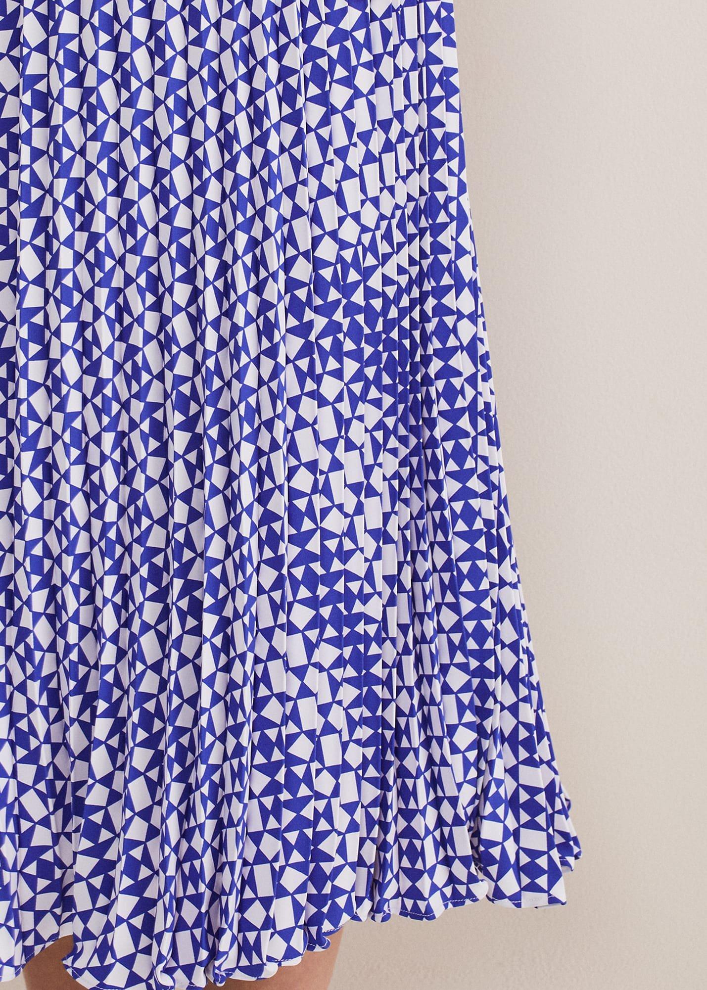 Elmina Geo Pleated Midi Skirt