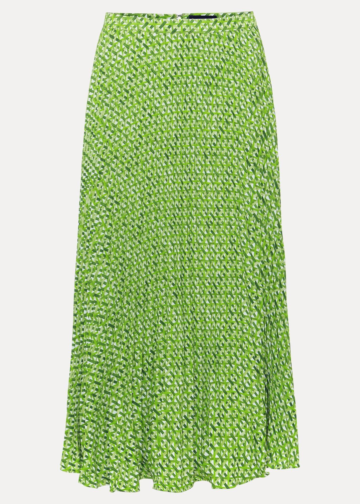 Elmina Geo Pleated Midi Skirt