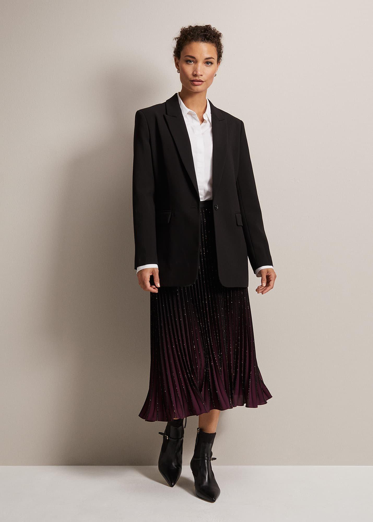 Estella Ombre Pleated Midi Skirt