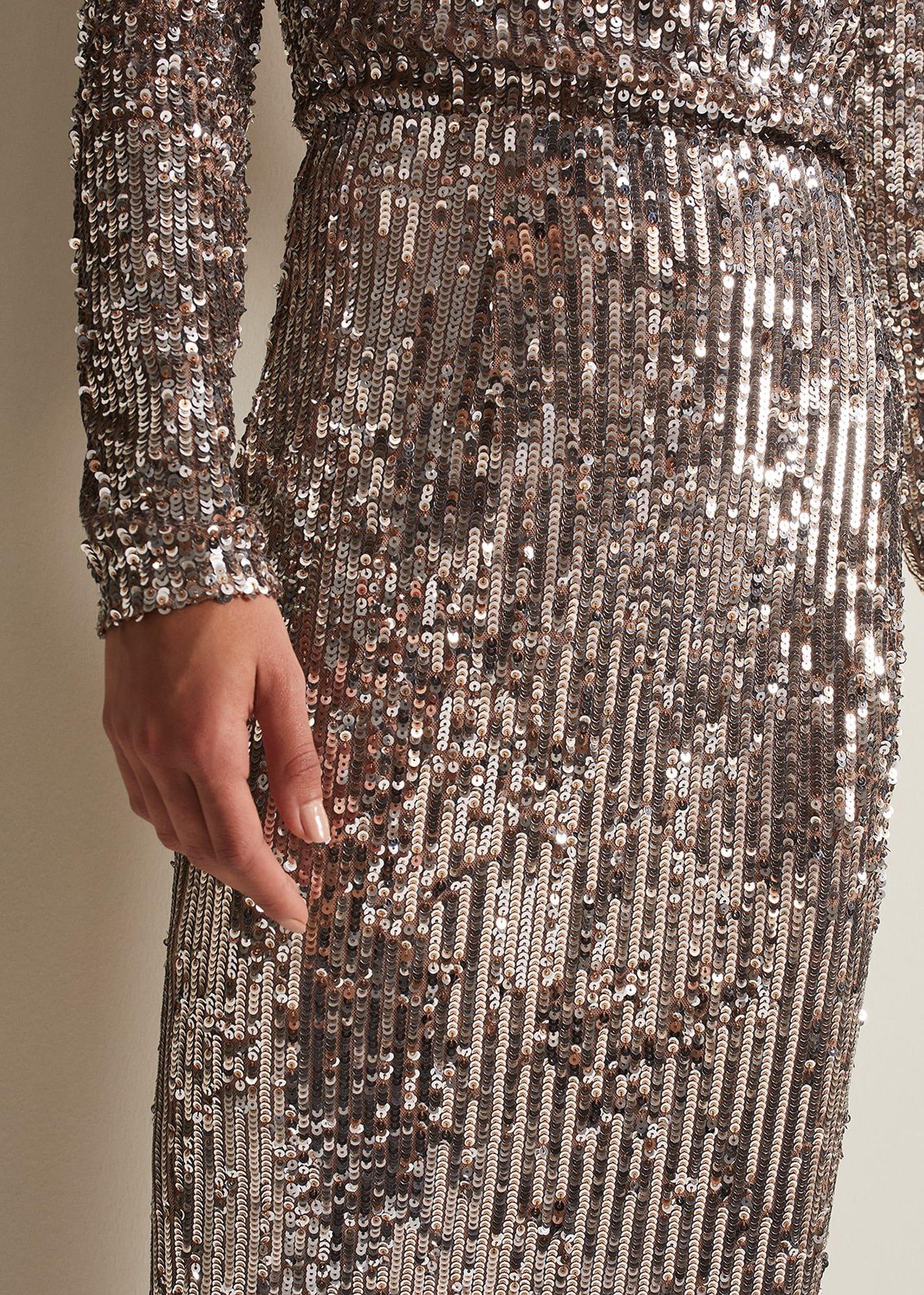 Milani Sequin Pencil Midi Skirt
