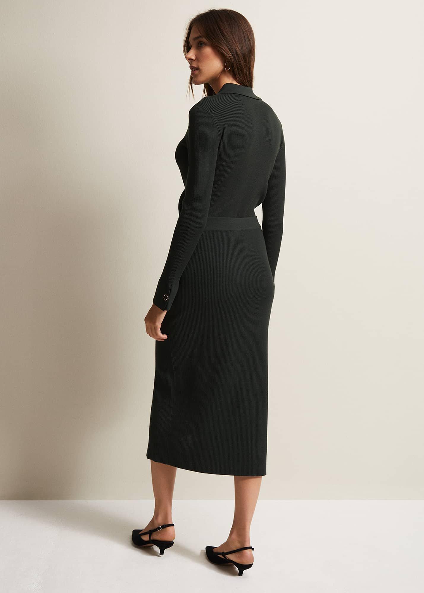 Irina Ribbed Button Detail Skirt