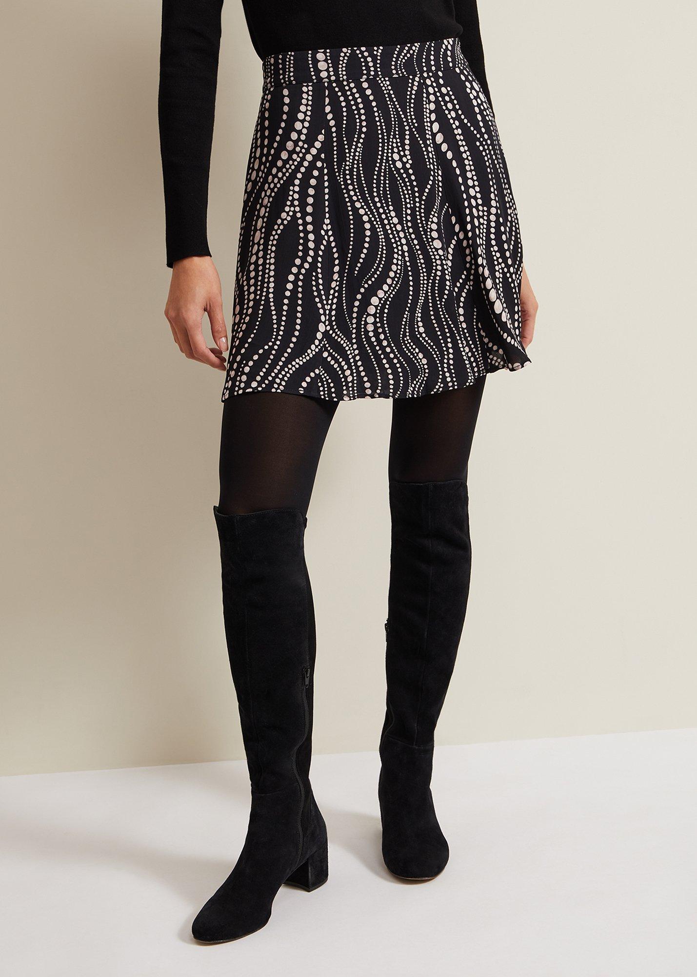 Ilaria Flippy Mini Pearl Print Skirt