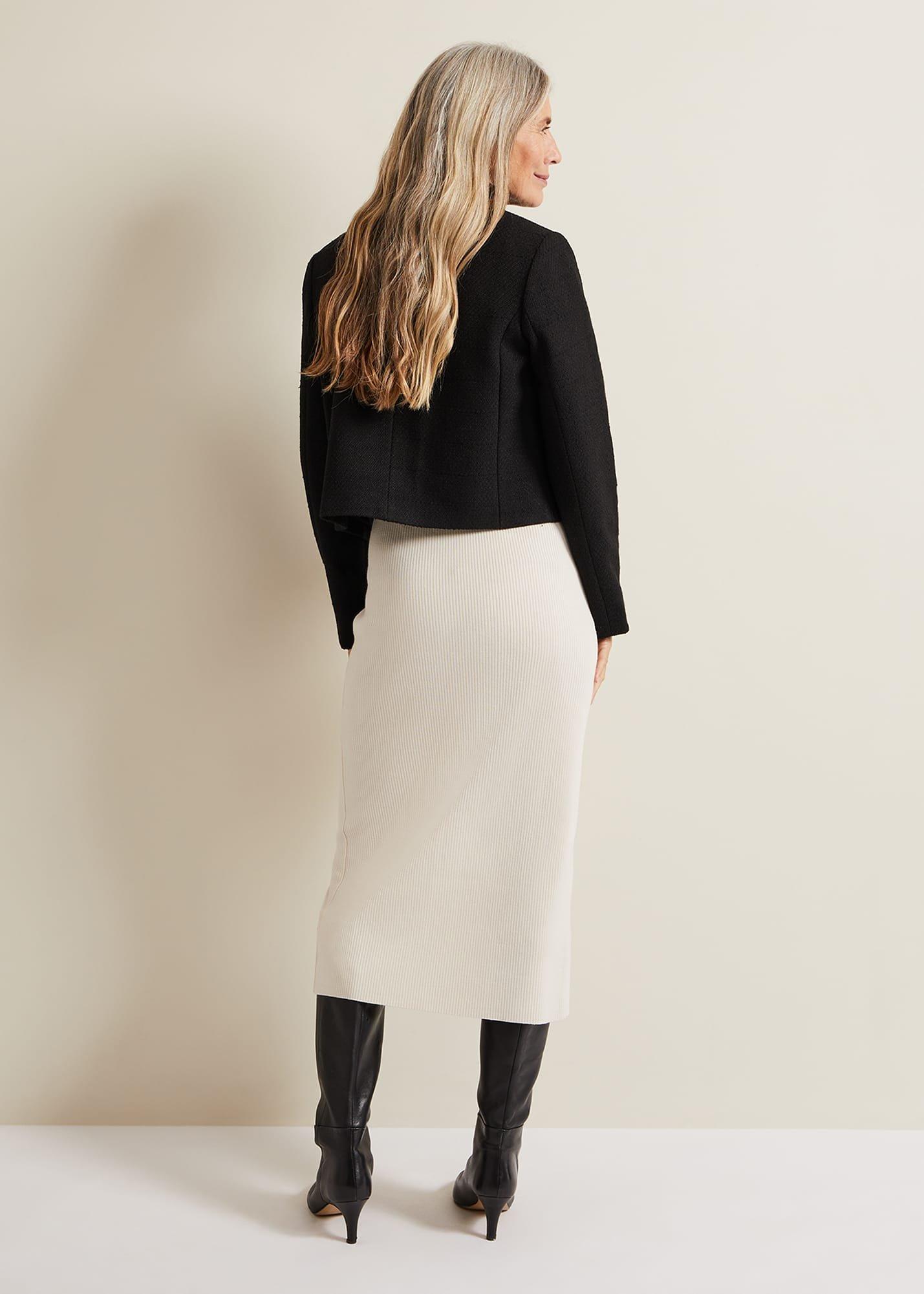 Irina Button Front Rib Skirt