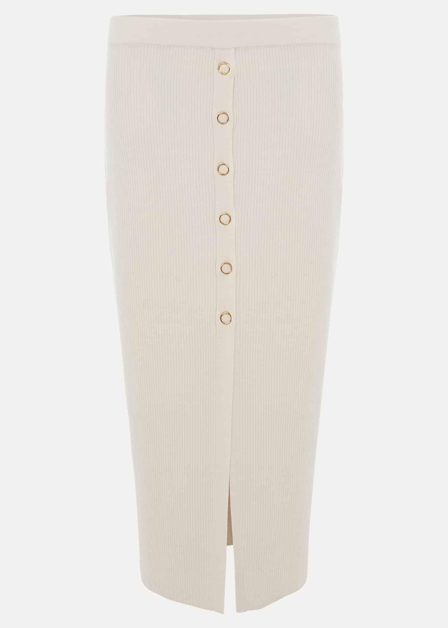 Irina Button Front Rib Skirt