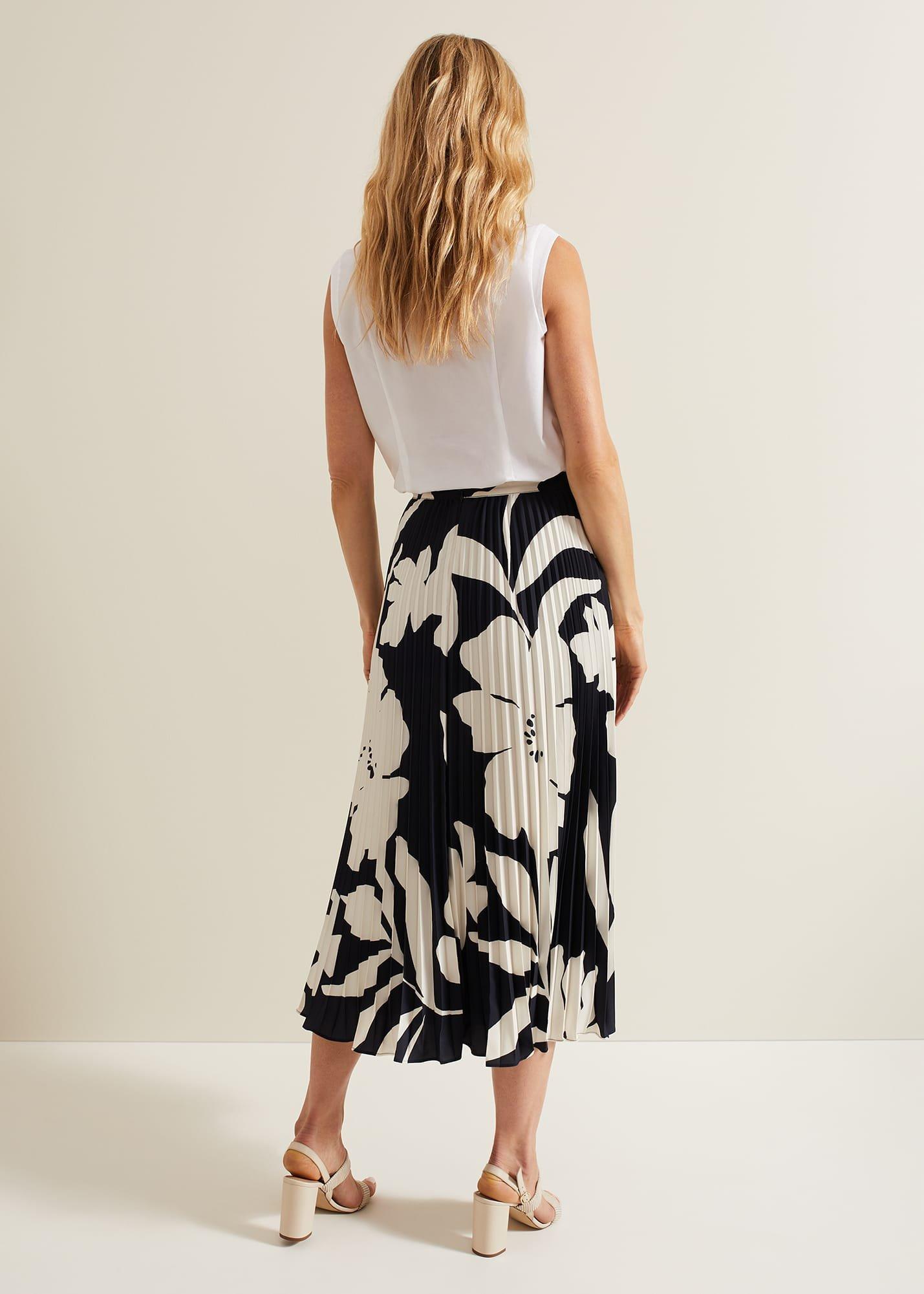Elmina Floral Pleated Skirt