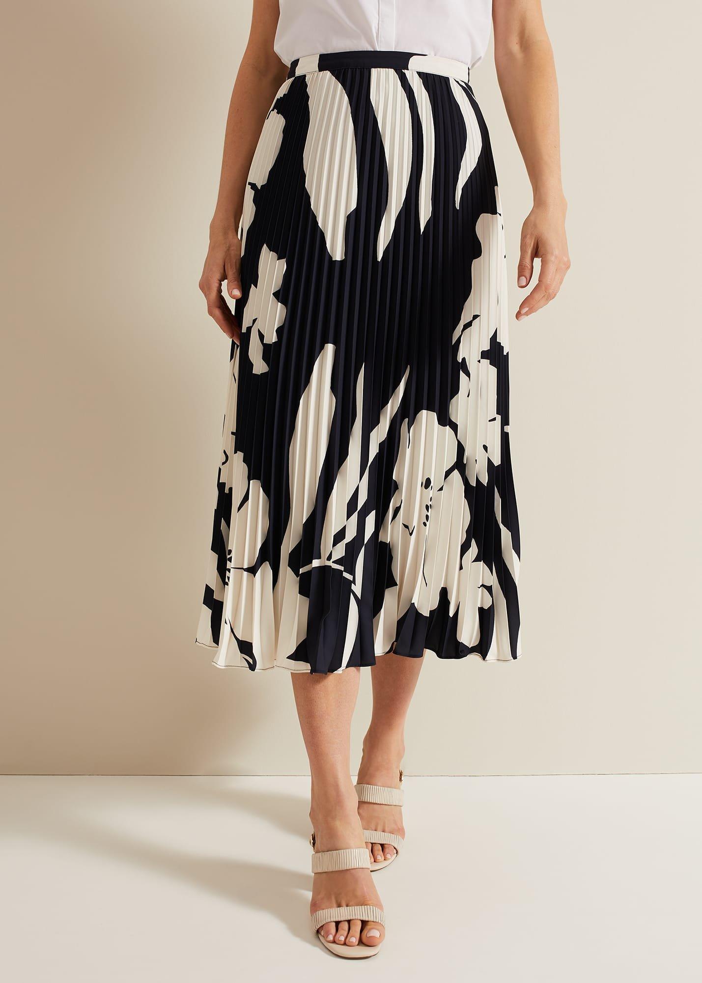 Elmina Floral Pleated Skirt