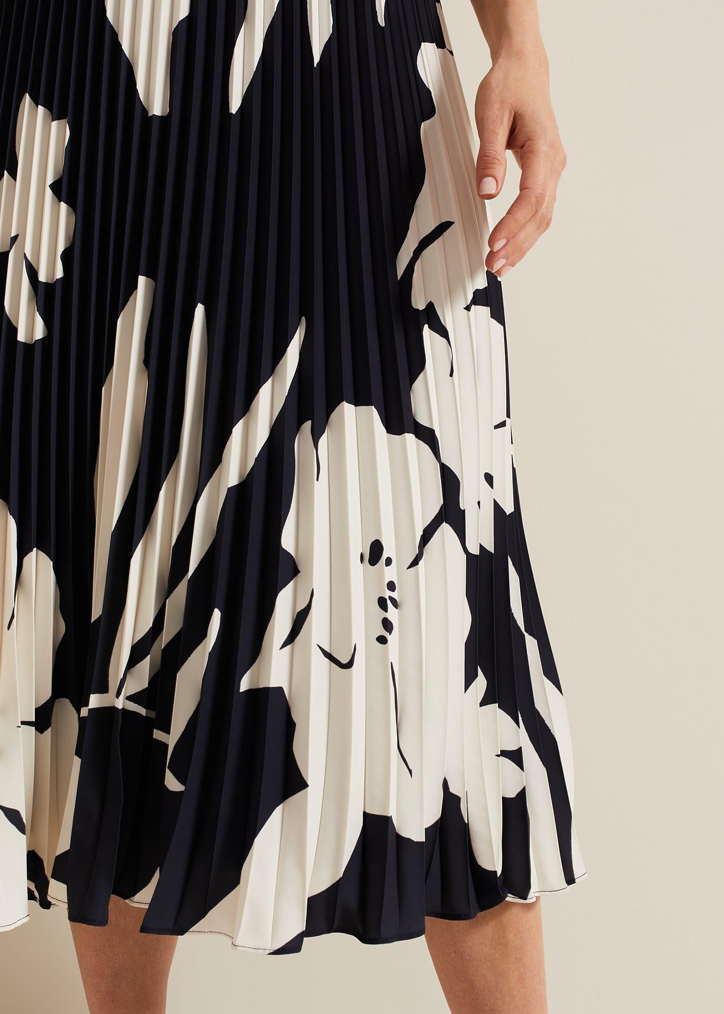 Elmina Floral Pleated Skirt