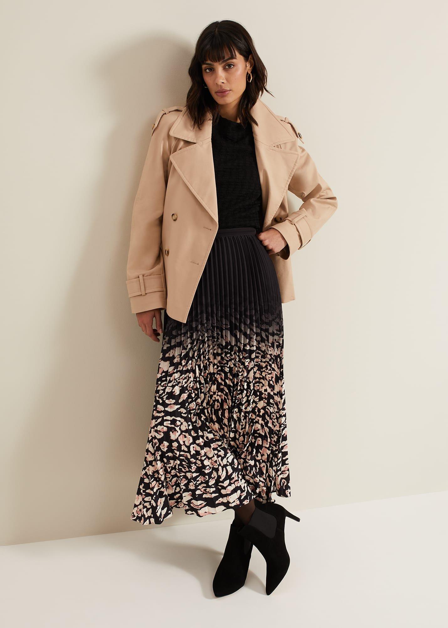 ${product-id}-Elmina Abstract Print Pleated Skirt-Neutral-${view-type}