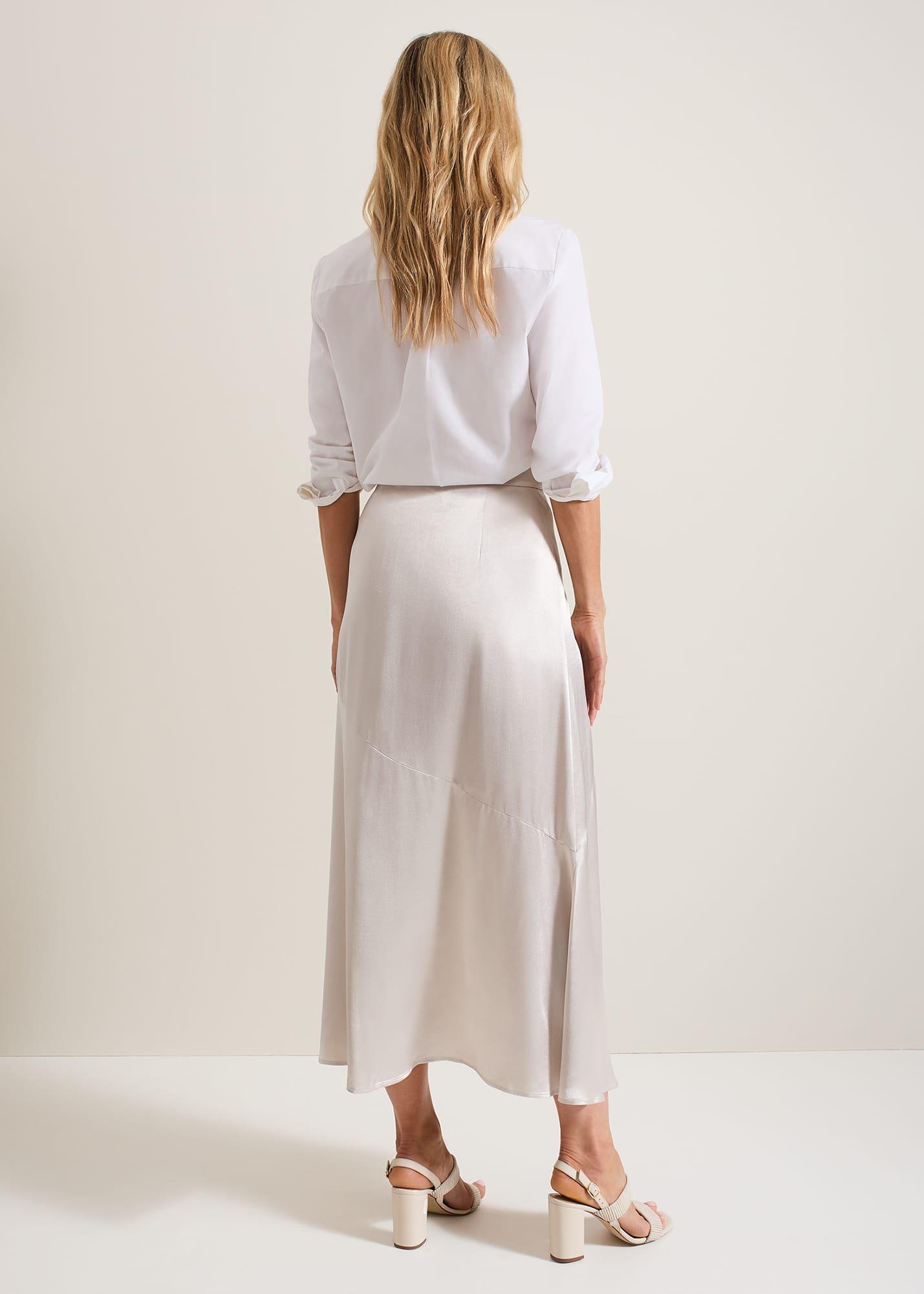 Ophelia Satin Midi Skirt