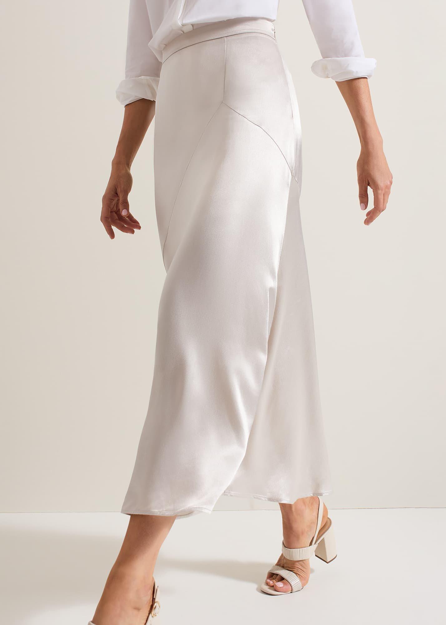 Ophelia Satin Midi Skirt