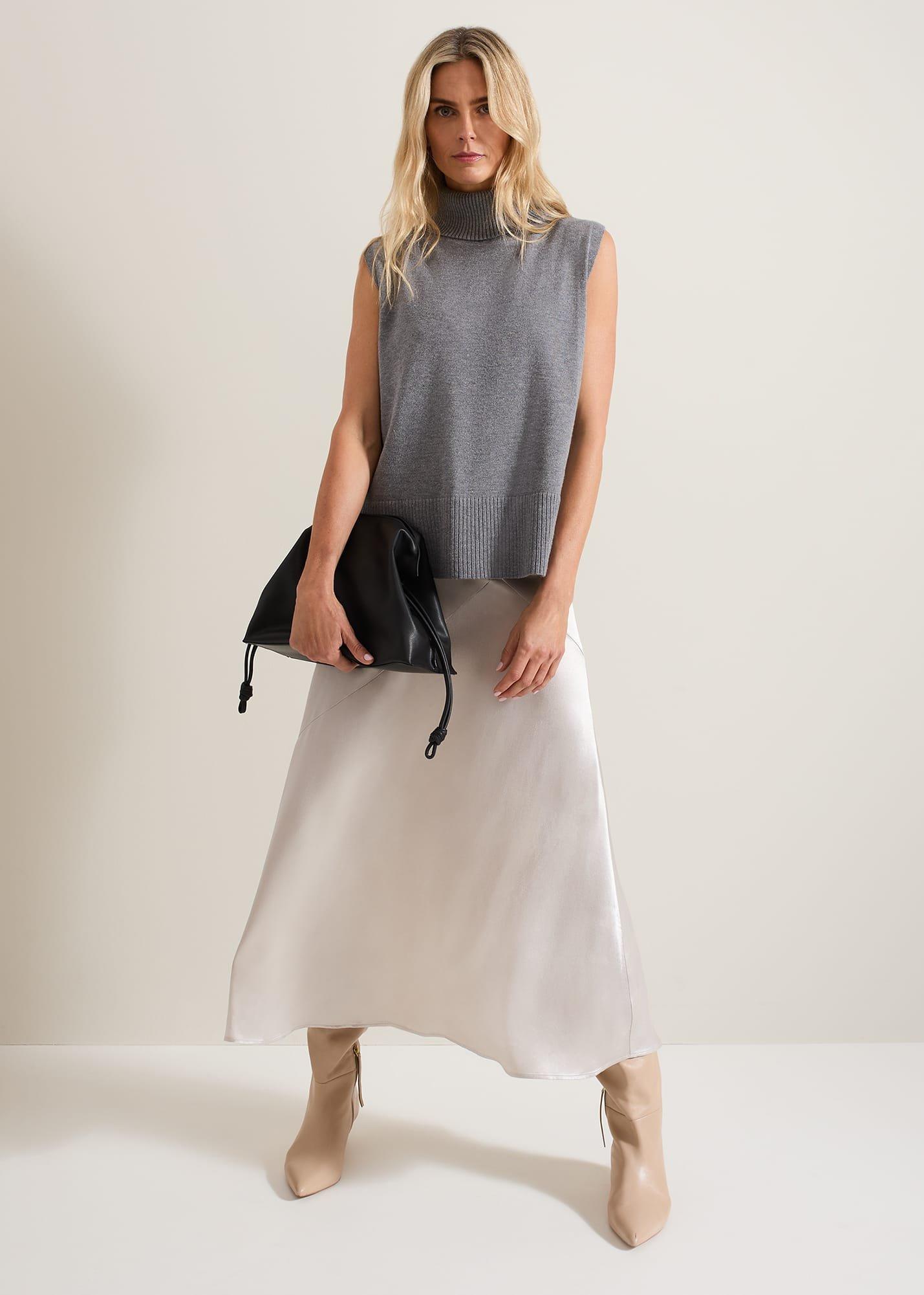 Ophelia Satin Midi Skirt