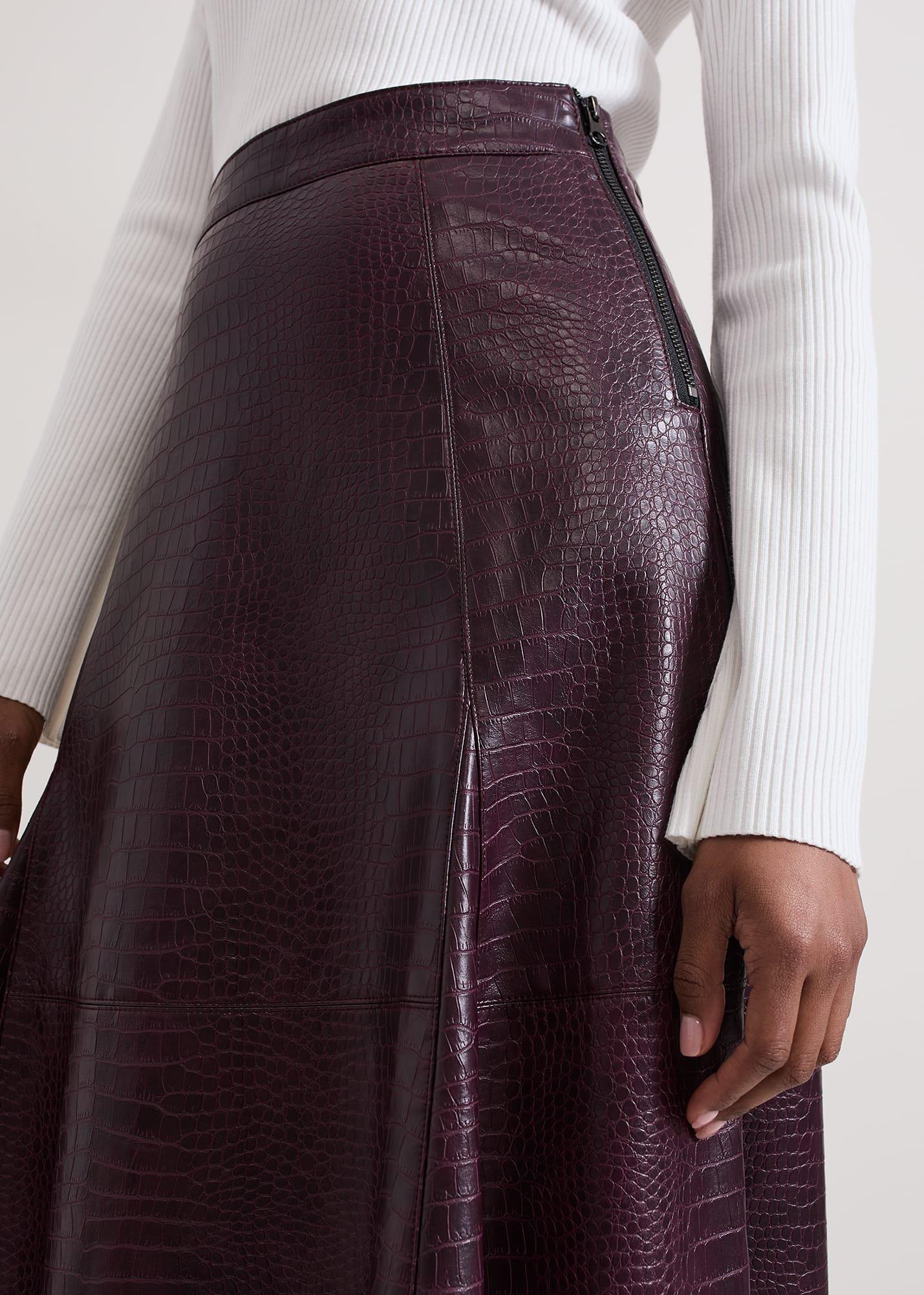 Carla Croc Pu Midi Skirt