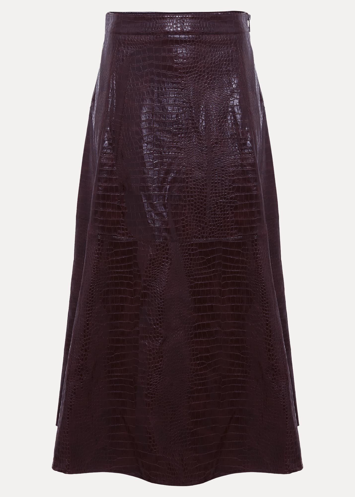 Carla Croc Pu Midi Skirt