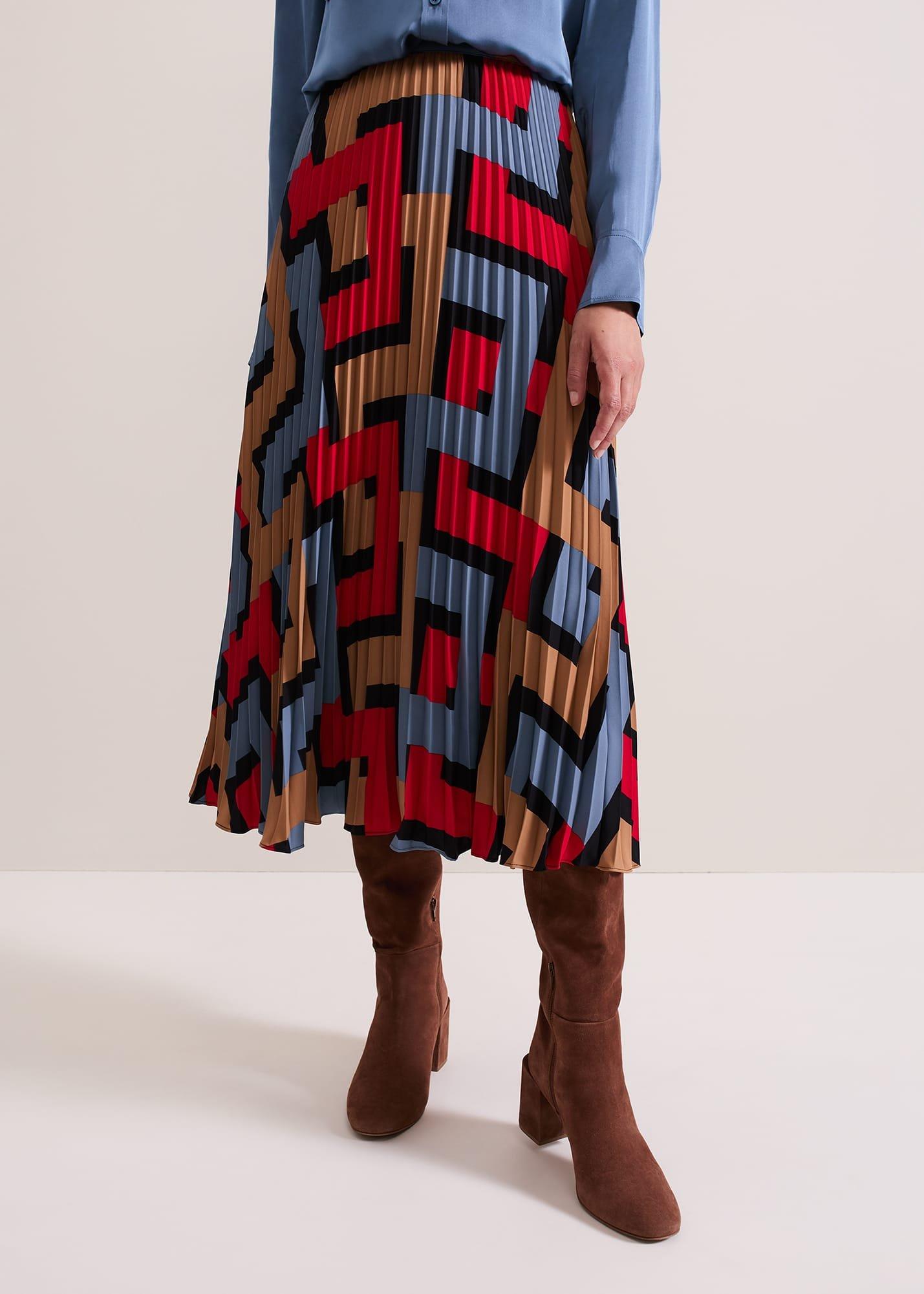 ${product-id}-Elmina Geo Pleated Midi Skirt-Black-${view-type}