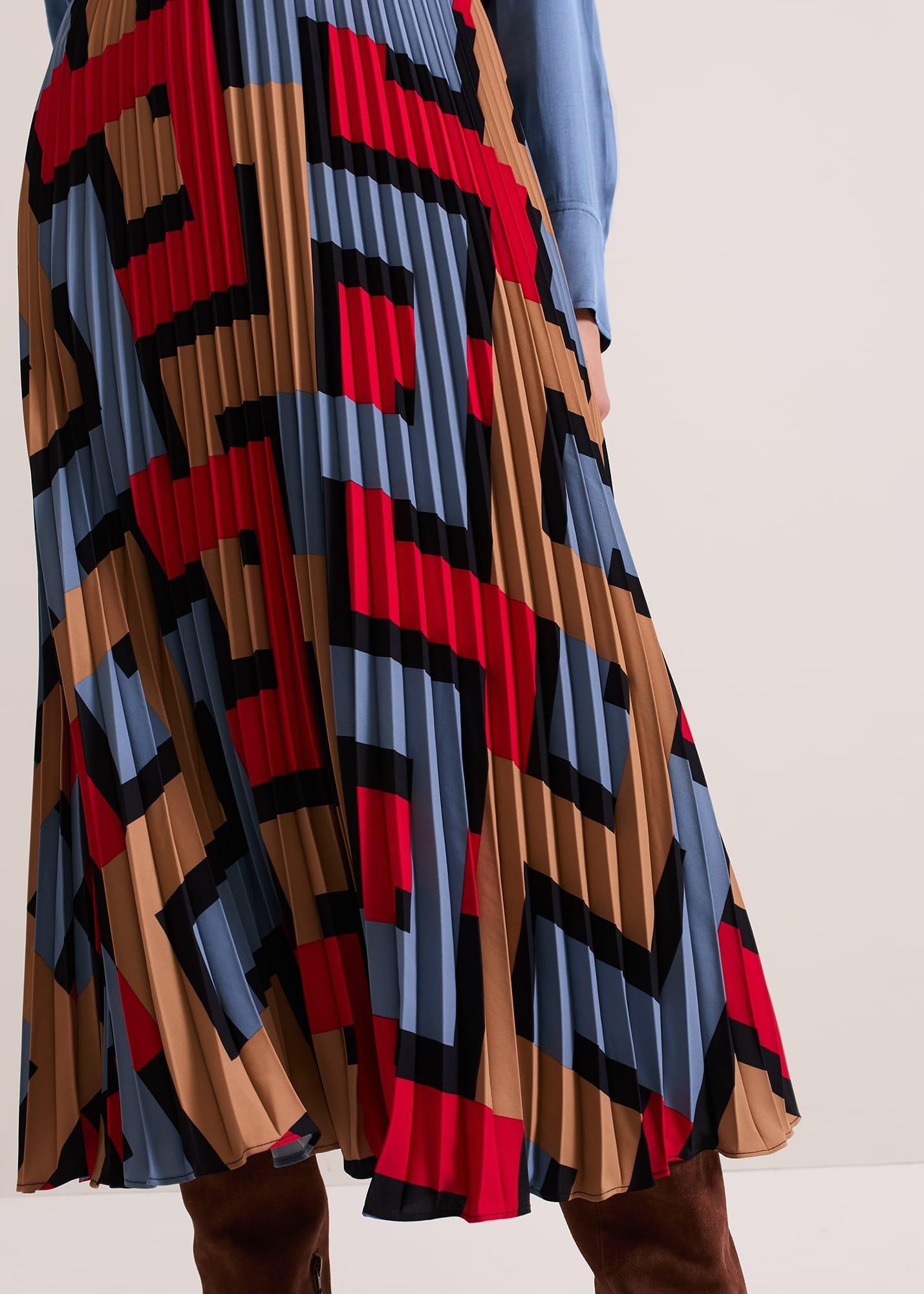 ${product-id}-Elmina Geo Pleated Midi Skirt-Black-${view-type}