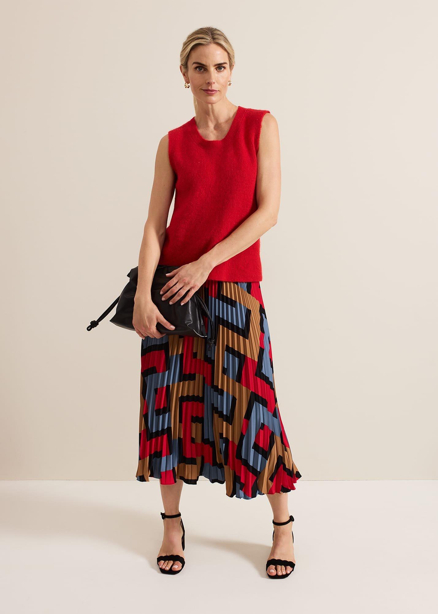 ${product-id}-Elmina Geo Pleated Midi Skirt-Black-${view-type}