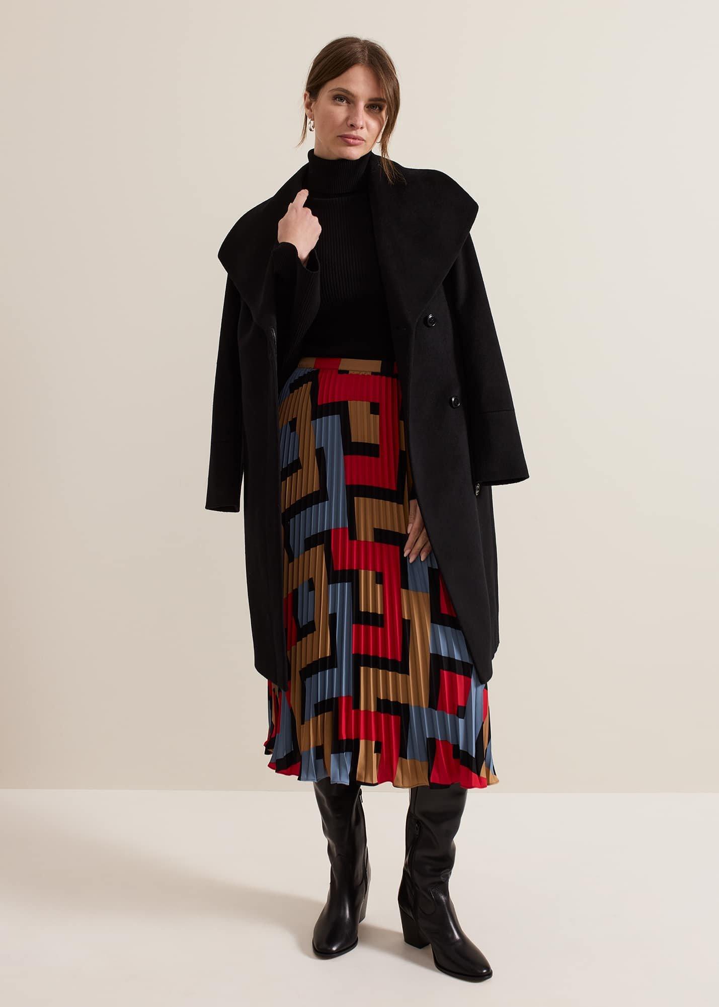 ${product-id}-Petite Elmina Geo Pleated Midi Skirt-Black-${view-type}