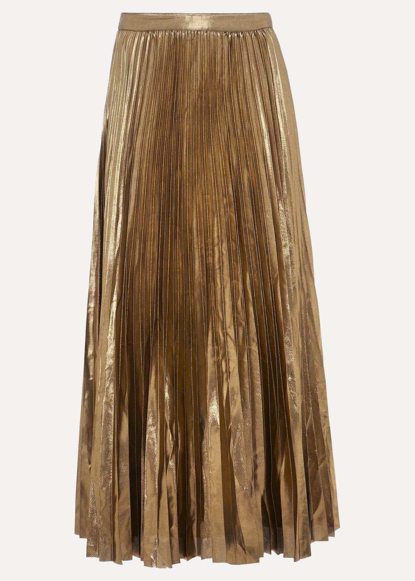 Dhalia Gold Foil Pleated Skirt
