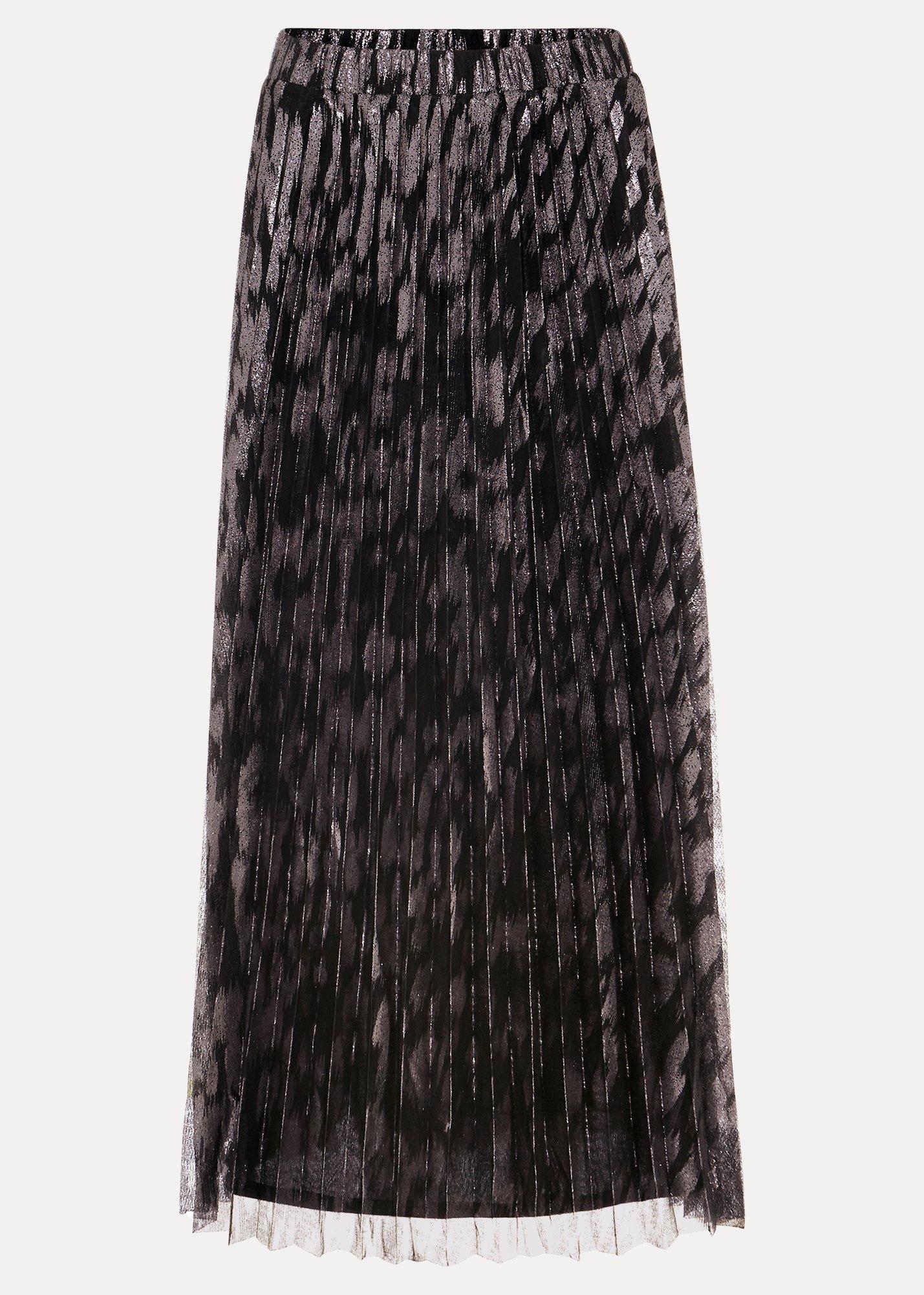 Zoe Metallic Pleated Skirt