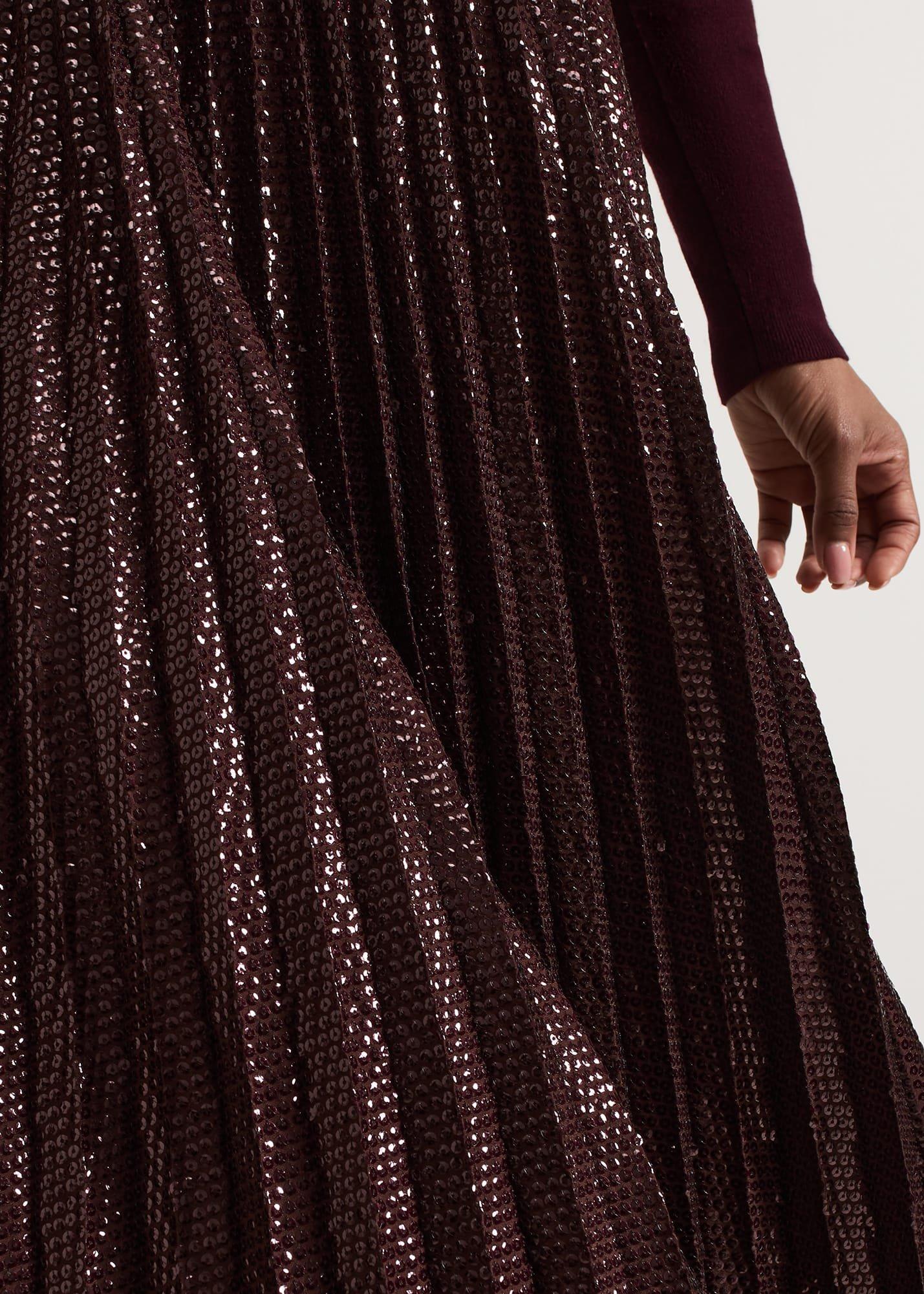 Alaina Sequin Pleated Skirt