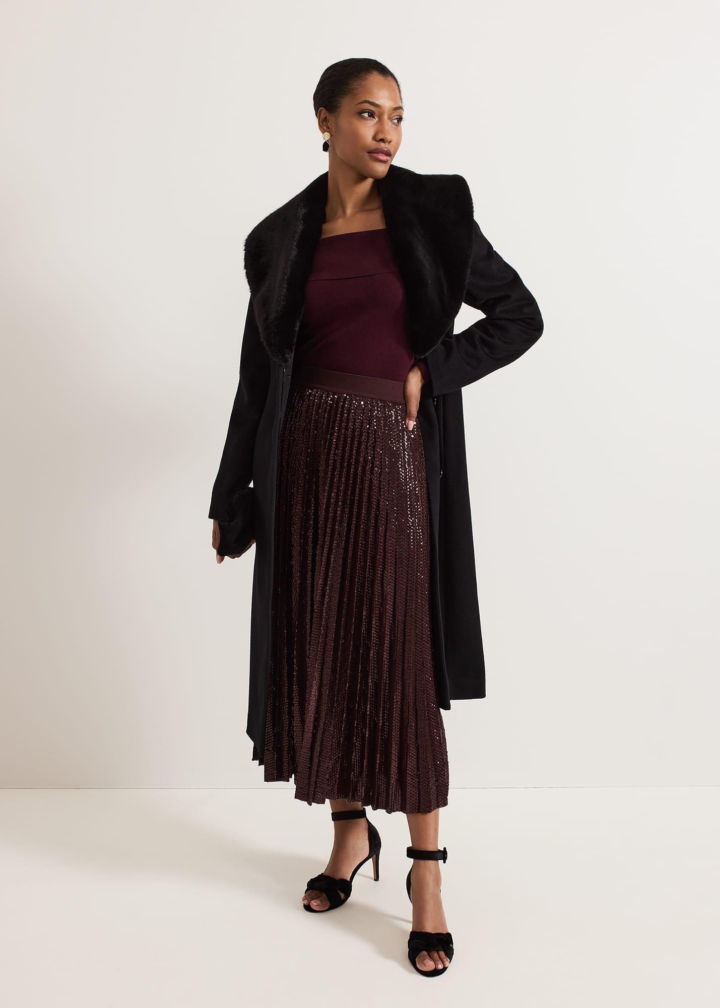 Alaina Sequin Pleated Skirt