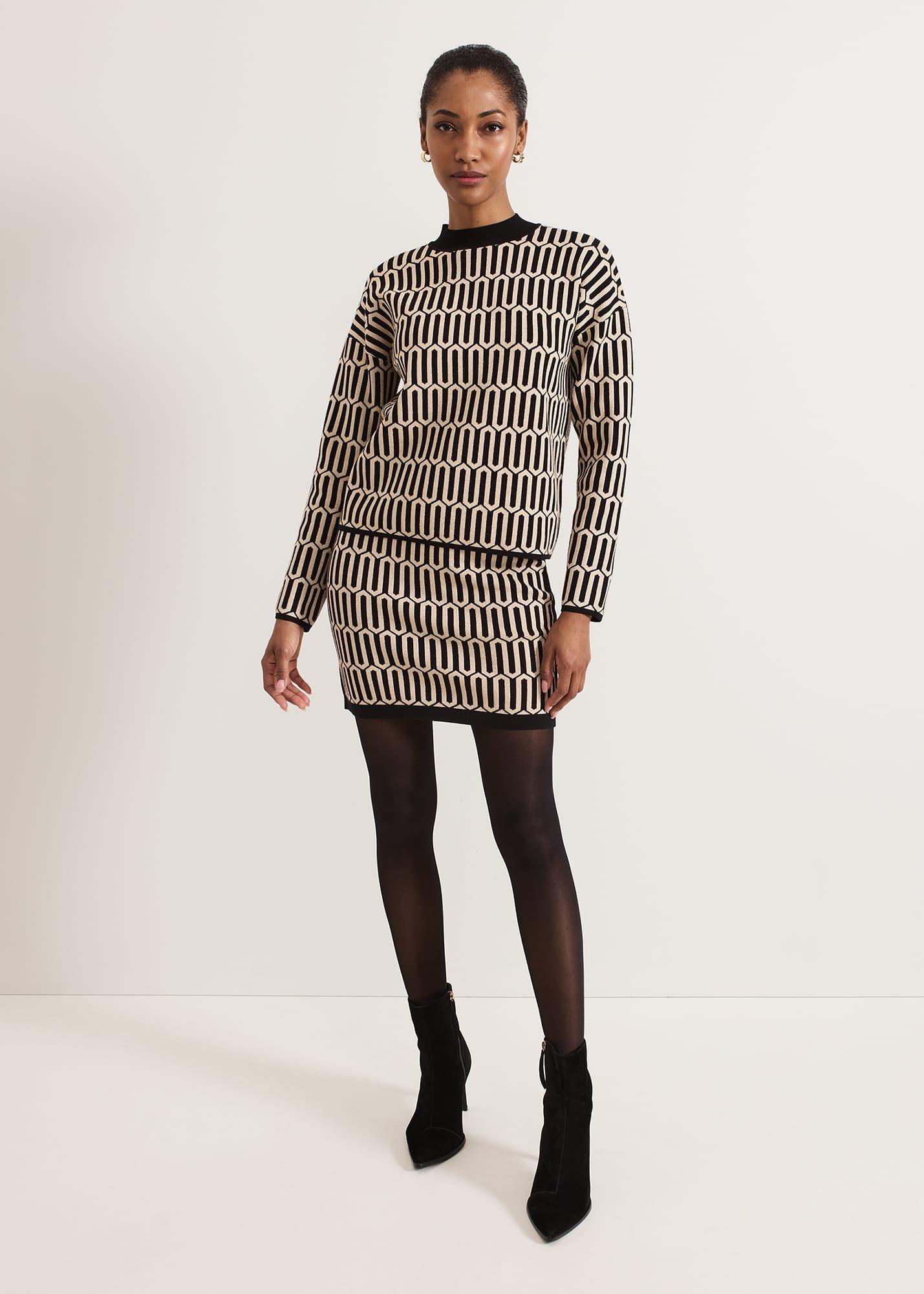 Tanya Shimmer Geo Mini Skirt