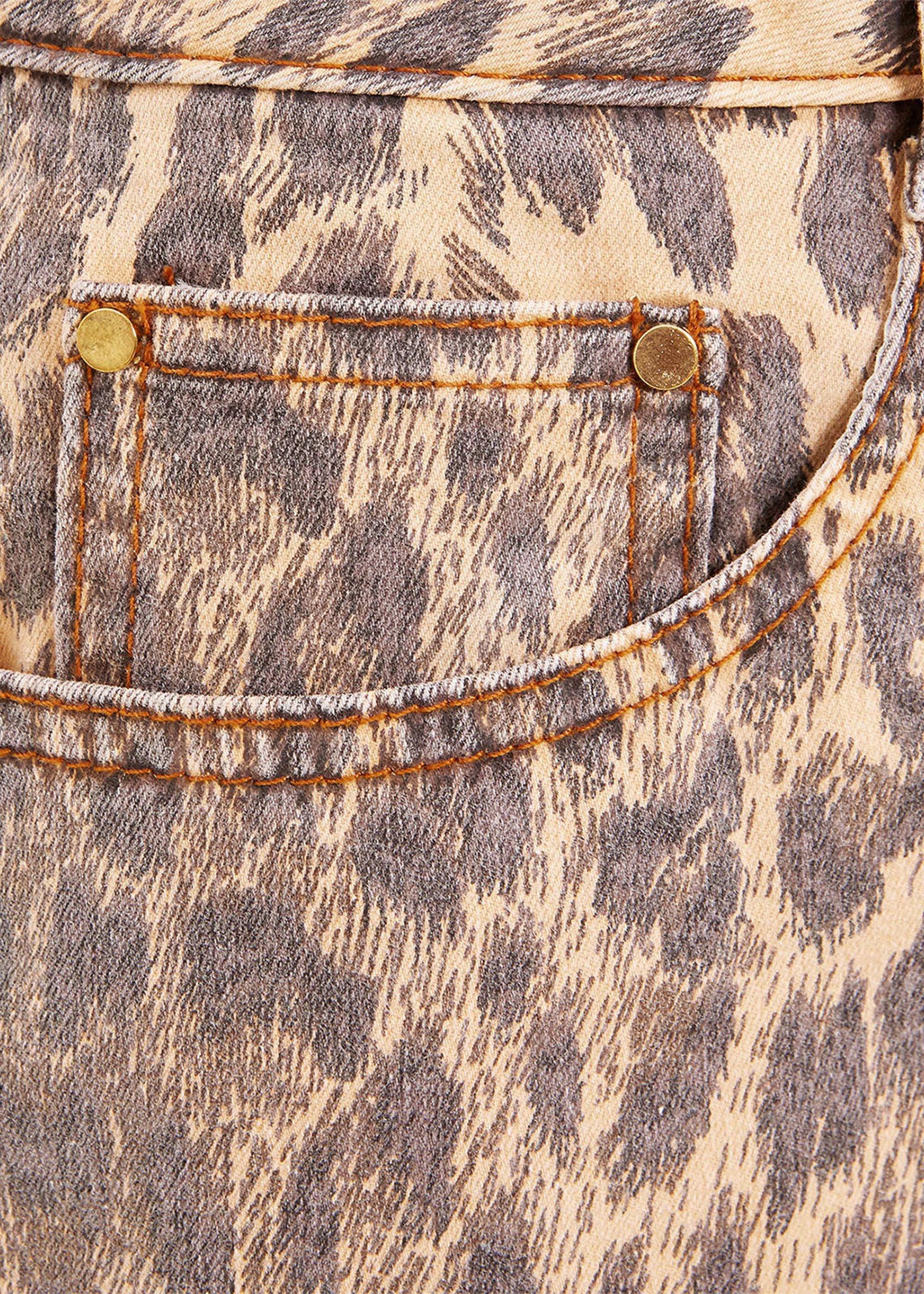 Alexia Leopard Print Denim Skirt