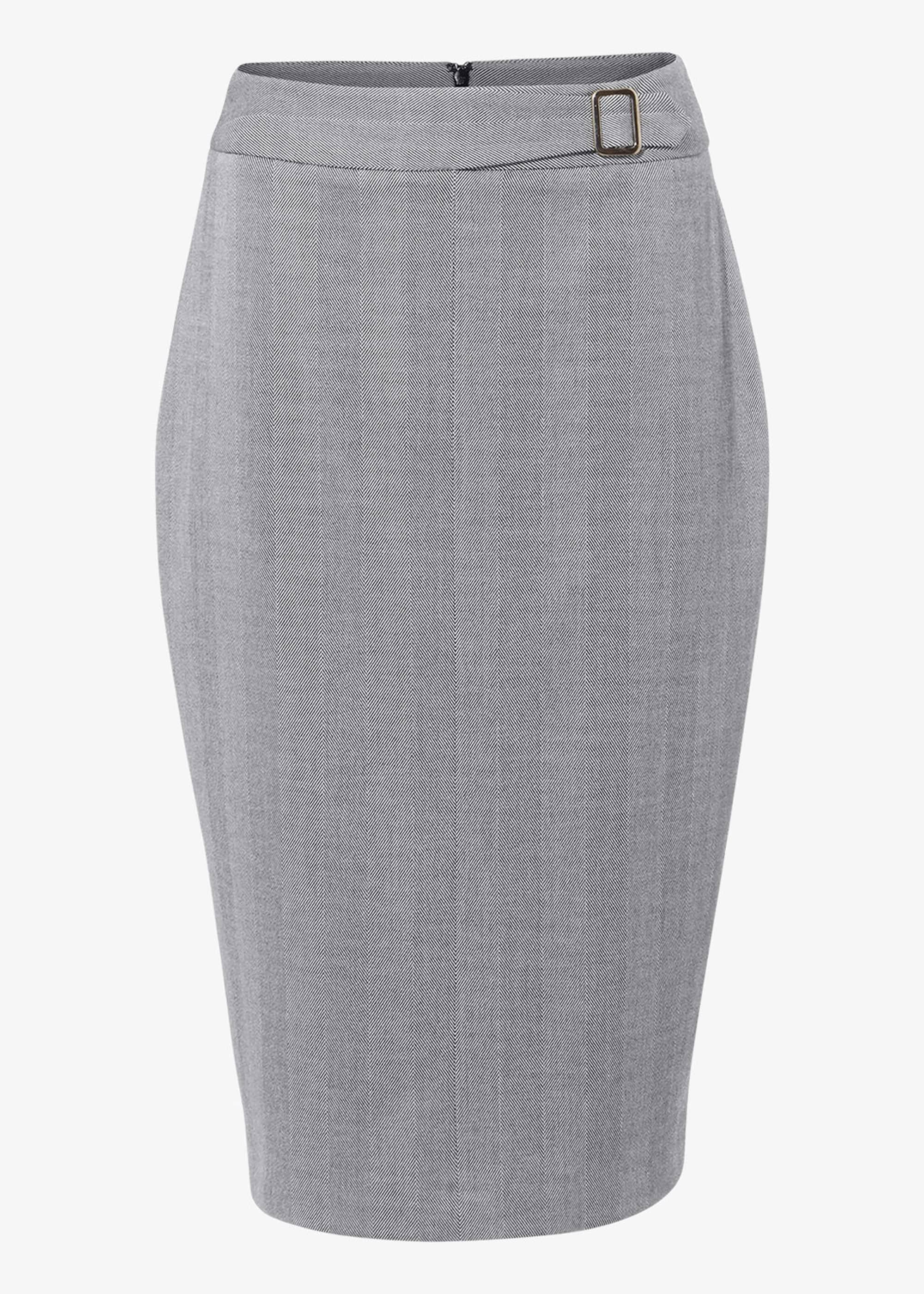 Hettie Herringbone Pencil Skirt
