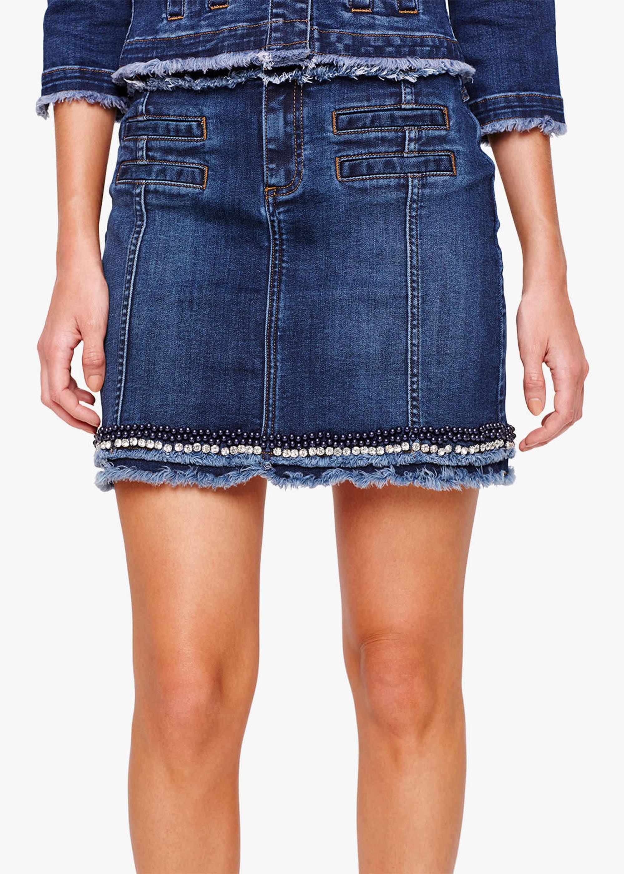 Jorja Embellished Denim Skirt