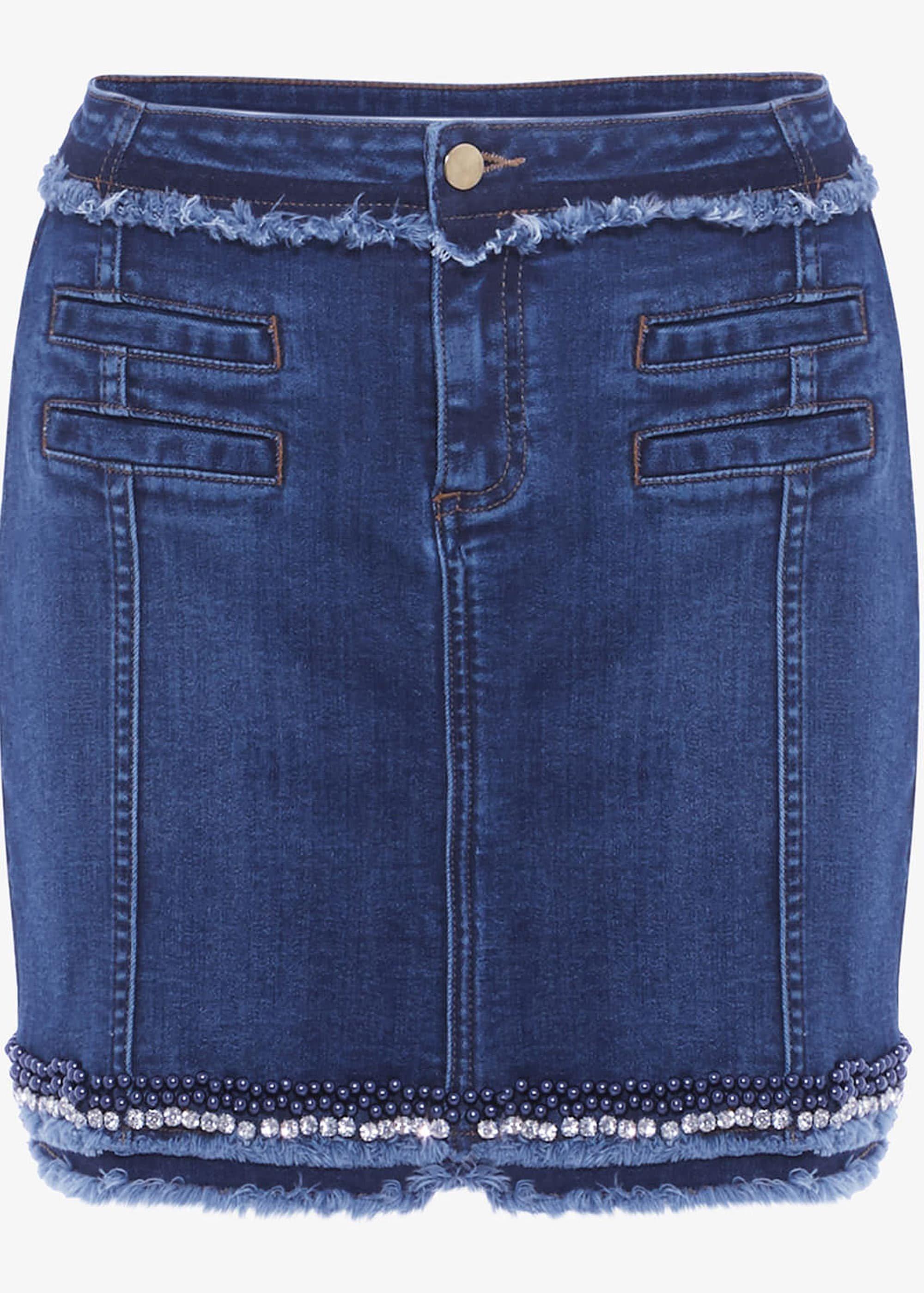 Jorja Embellished Denim Skirt
