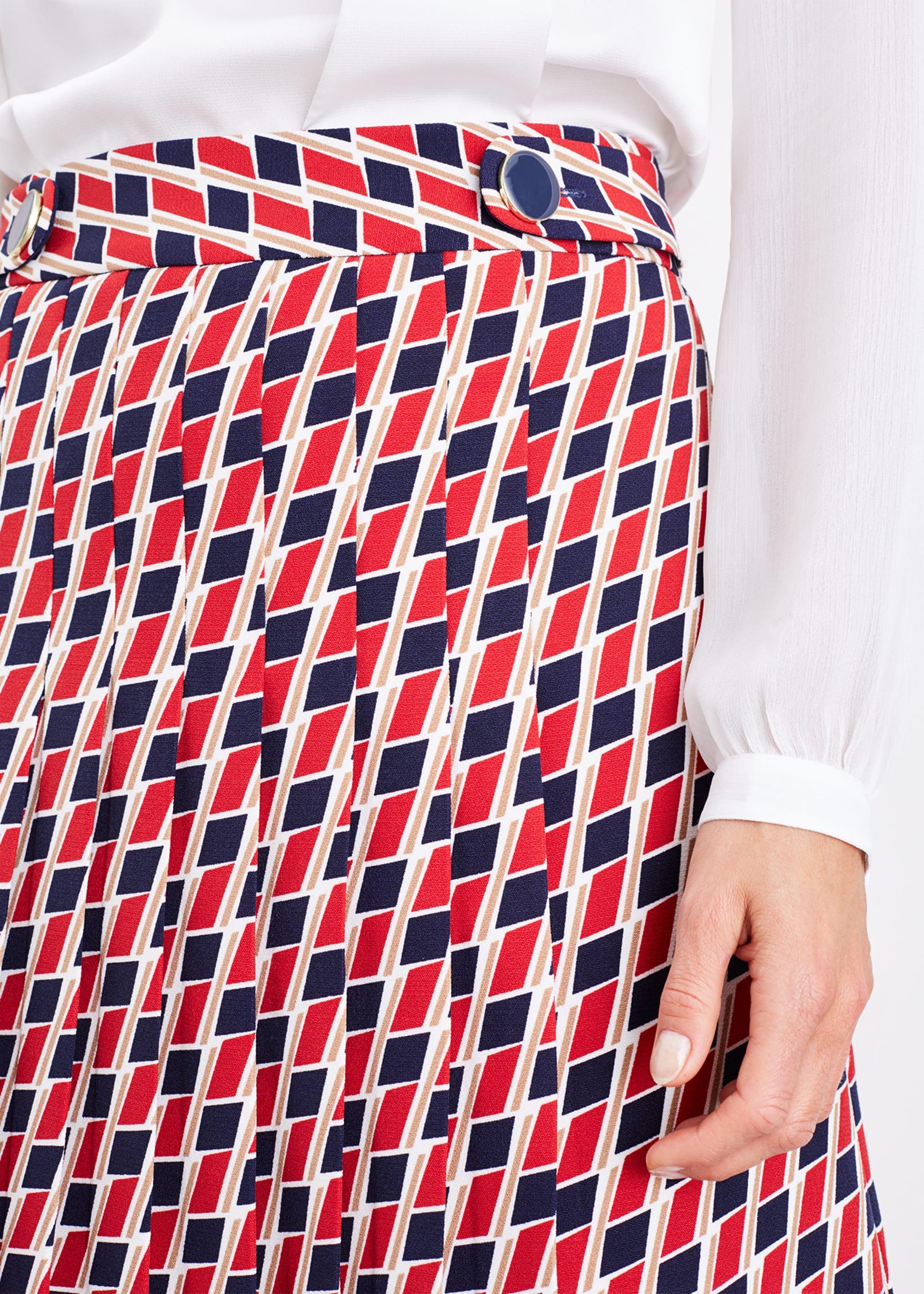Mindy Chevron Print Pleated Mini Skirt