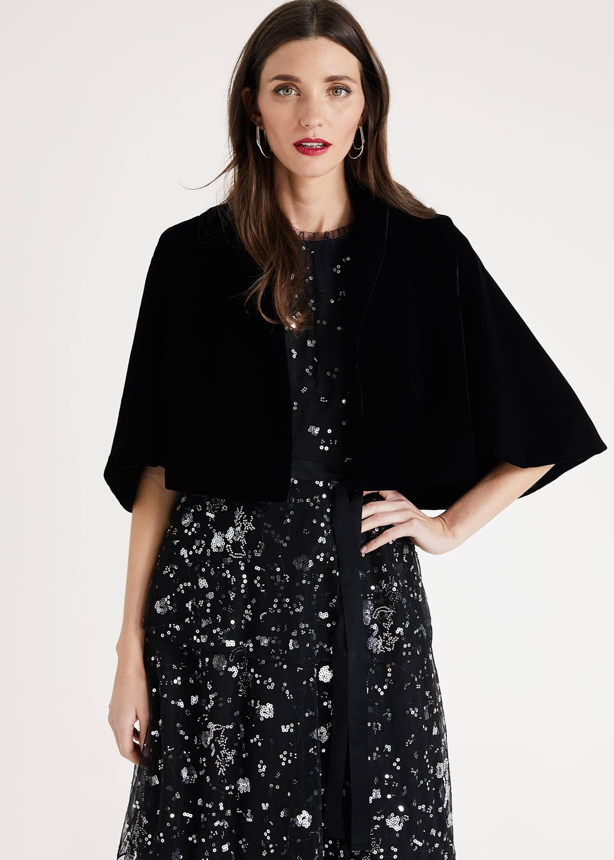 Amalie Velvet Cape Jacket