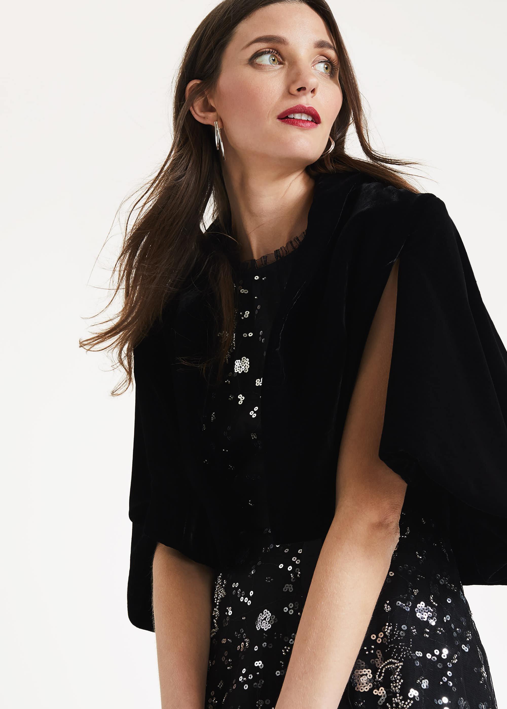 Amalie Velvet Cape Jacket
