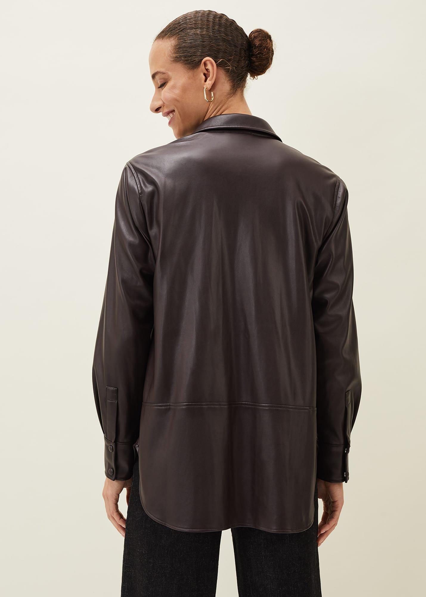 Aphia Faux Leather Shacket