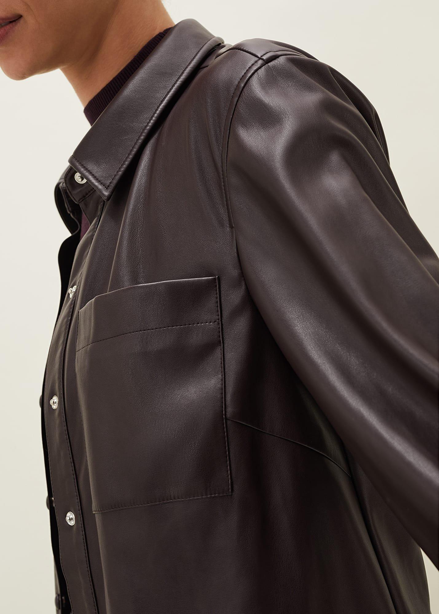Aphia Faux Leather Shacket