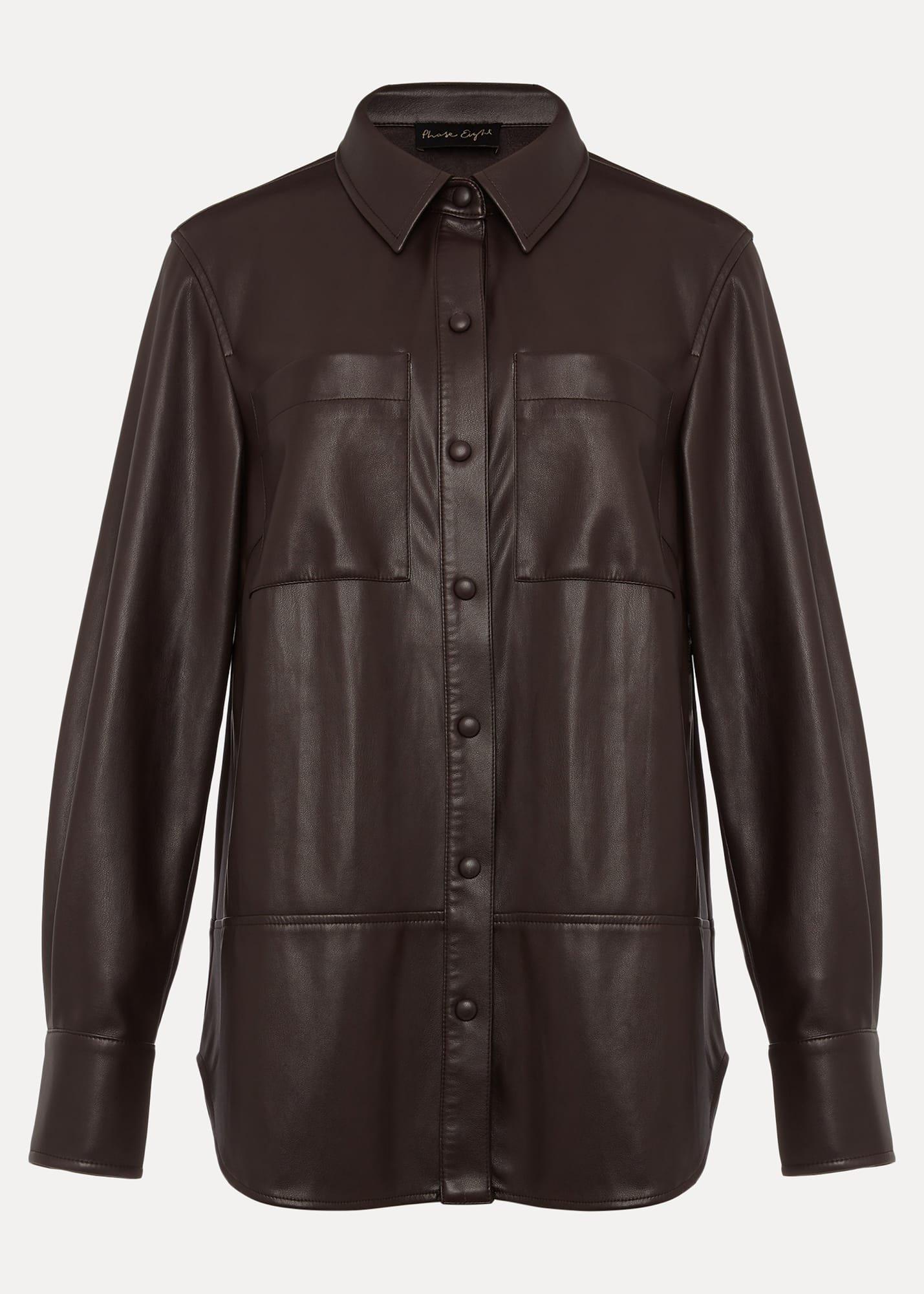 Aphia Faux Leather Shacket