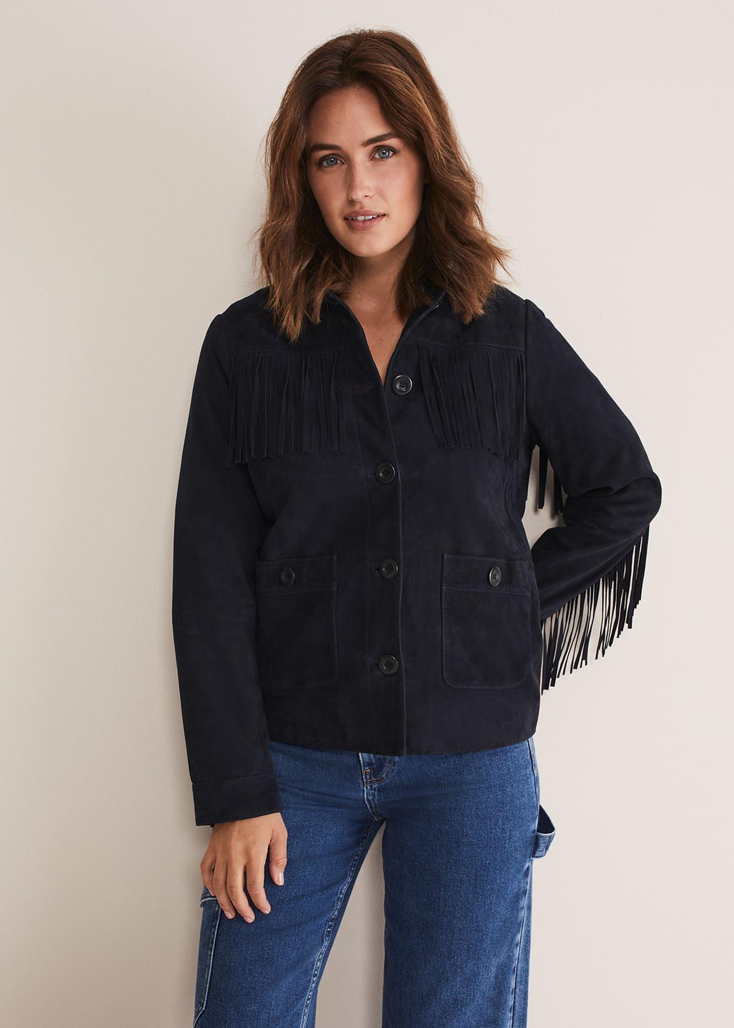 Flora Fringe Suede Jacket