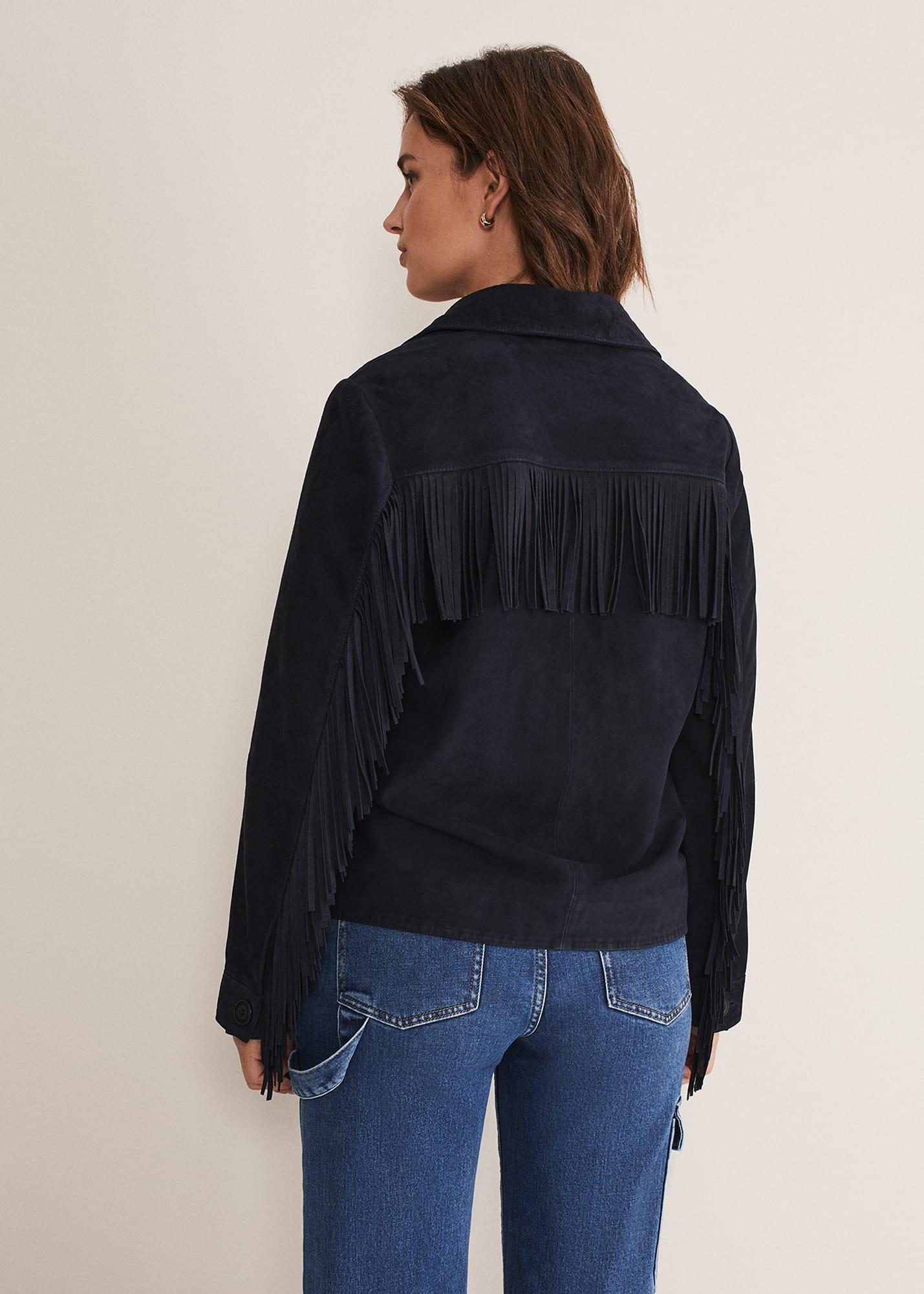 Flora Fringe Suede Jacket