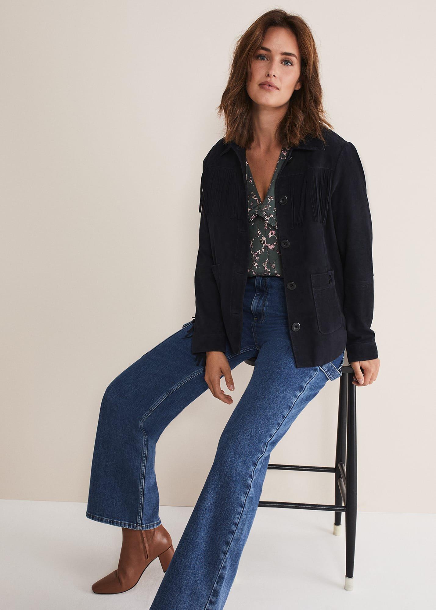 Flora Fringe Suede Jacket