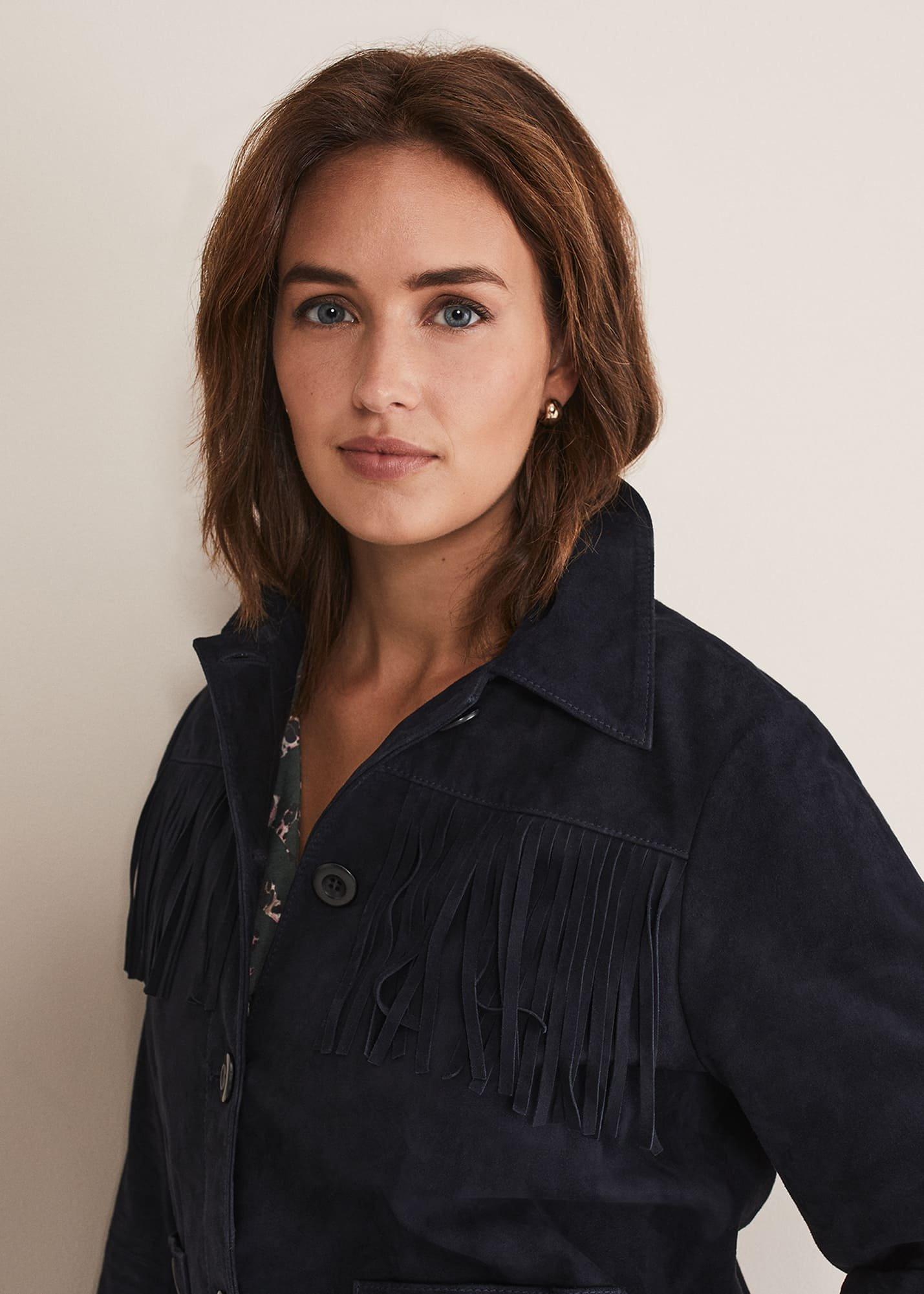 Flora Fringe Suede Jacket