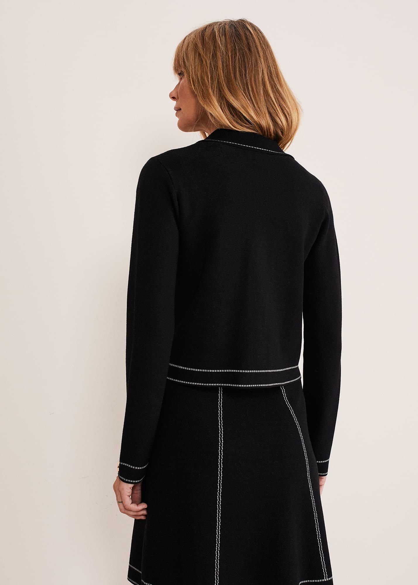 Amaya Contrast Stitch Knit Jacket