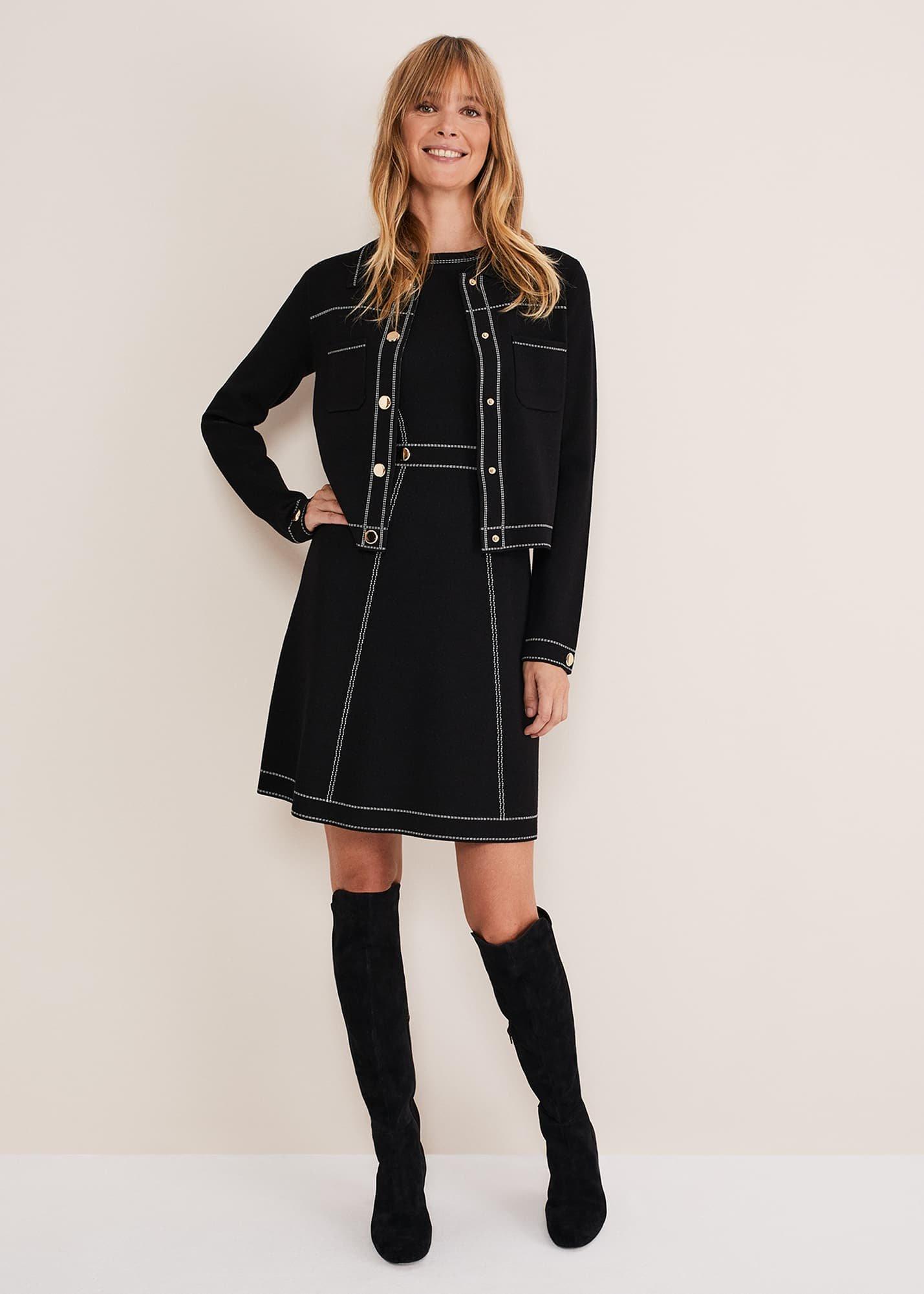 Amaya Contrast Stitch Knit Jacket