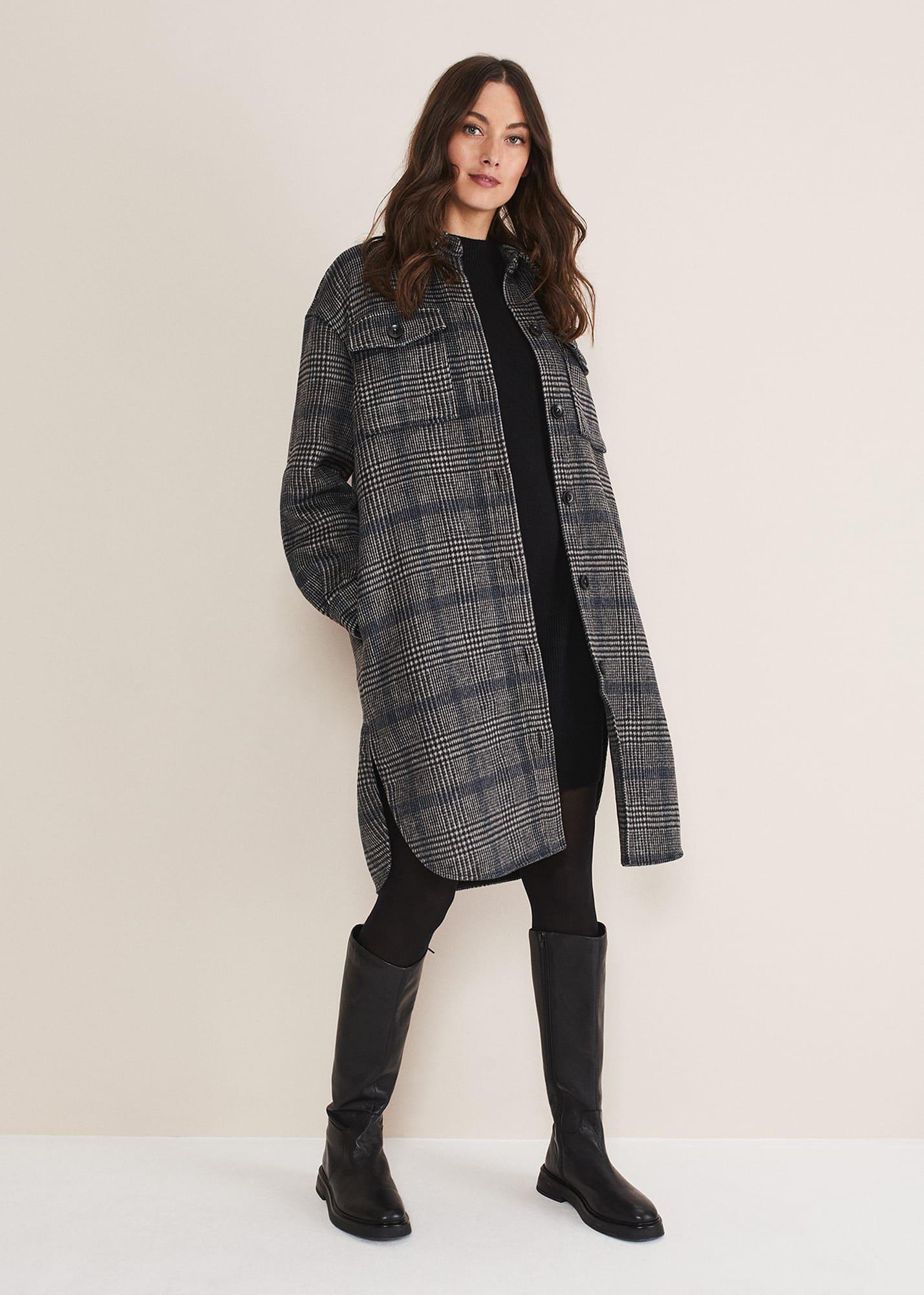 Sarina Check Longline Shacket
