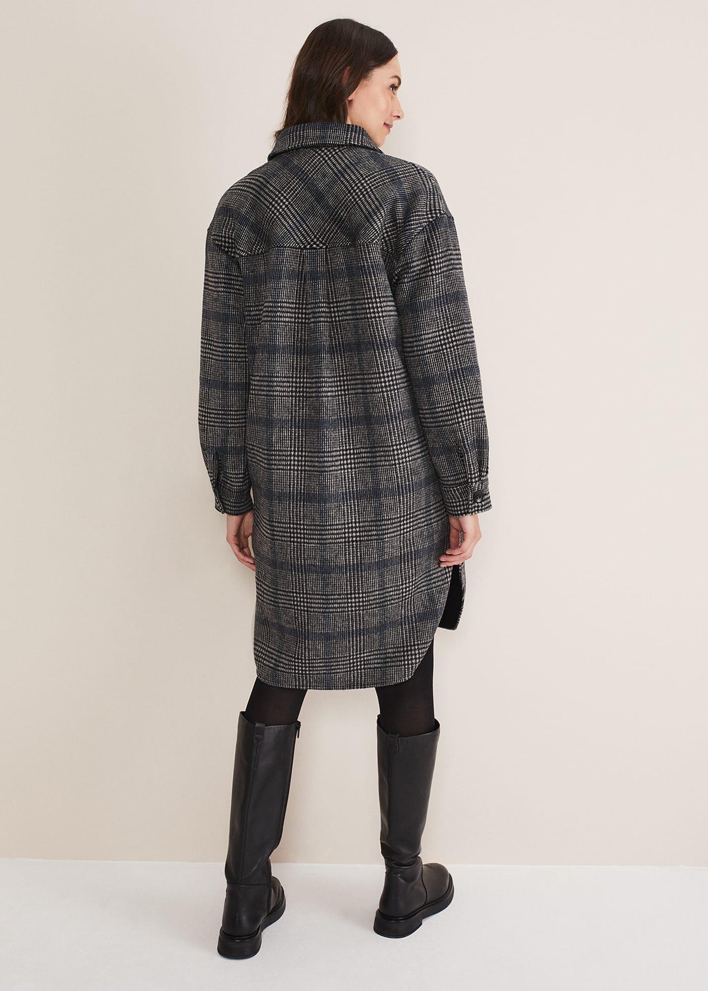 Sarina Check Longline Shacket