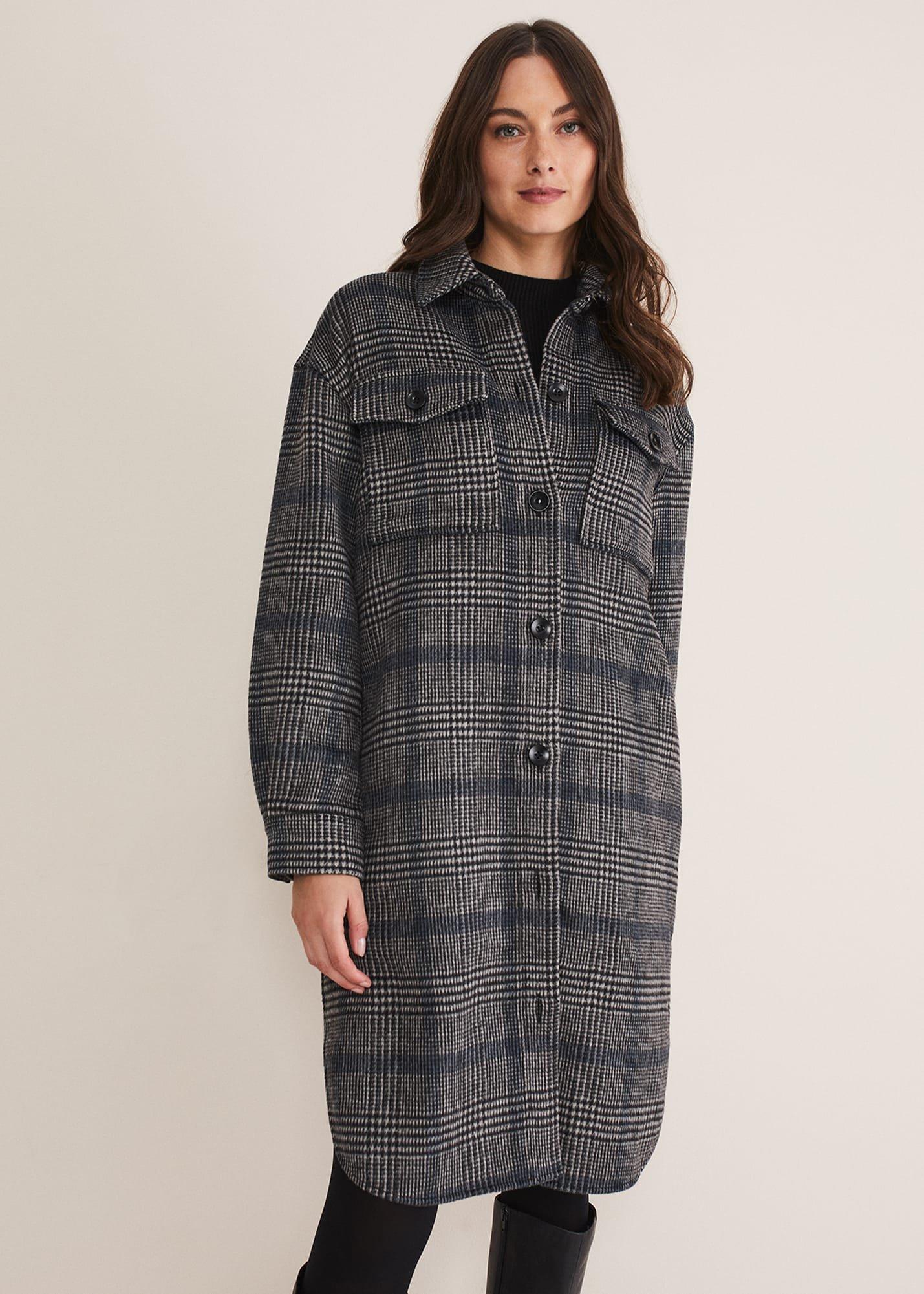 Sarina Check Longline Shacket